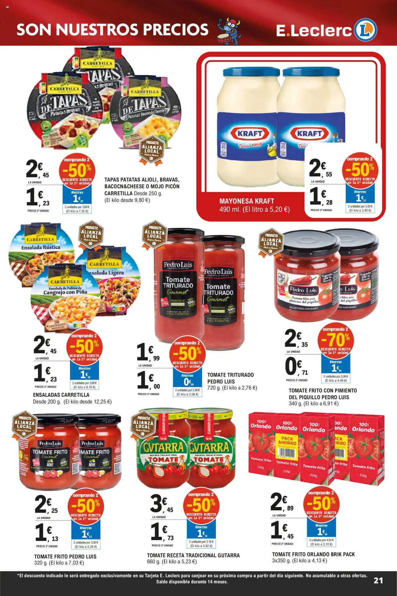 E.Leclerc - Descubre la Calidad y Frescura  │ válido desde el 18.06.2025 | Página: 21 | Productos: Piña, Κάδος απορρυμάτων, Ensalada, Tomate triturado