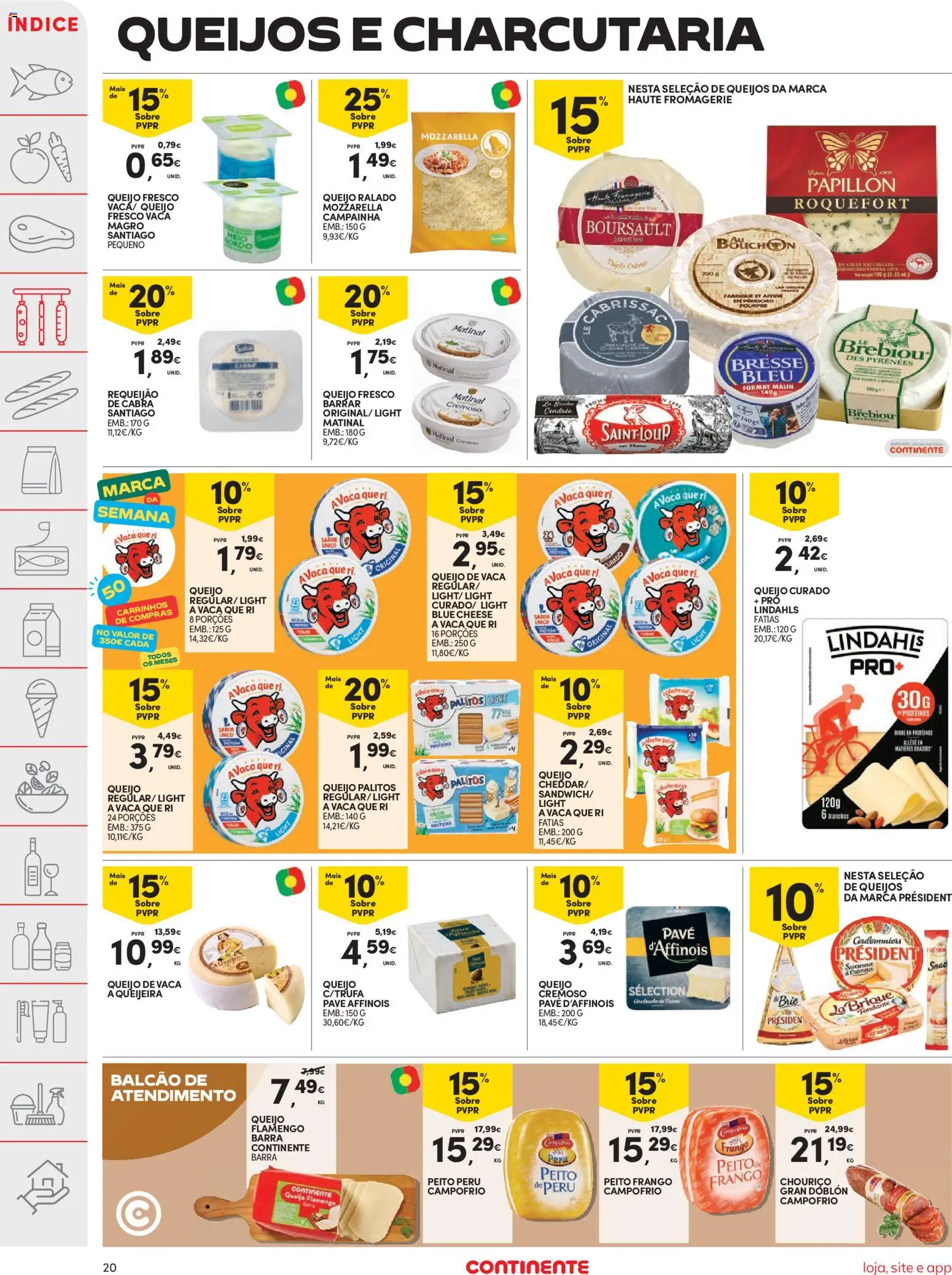 Continente folheto │ válido de 17.02.2026 | Página: 20 | Produtos: Campainha, Queijo, Cheddar, Chouriço