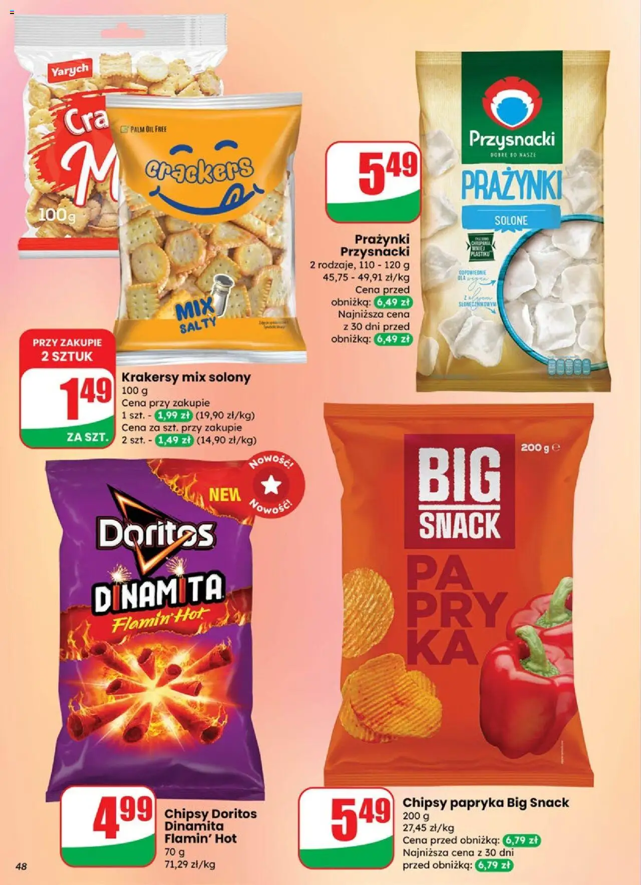Dino Gazetka od 08.10.2025 | Strona: 48 | Produkty: Chipsy, Papryka, Doritos, Krakersy