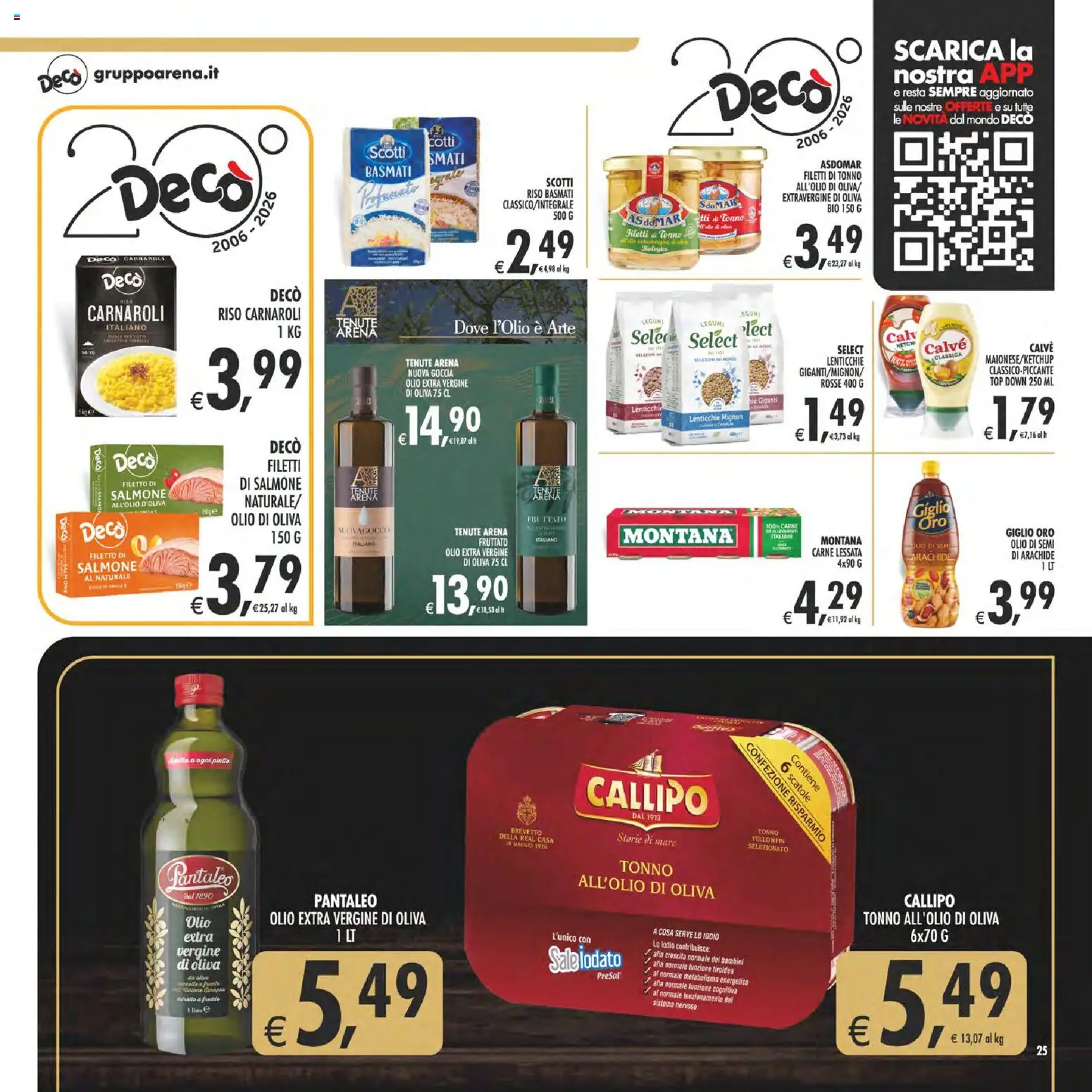 Volantino Decò del 17.03.2026 | Pagina: 25 | Prodotti: Riso Basmati, Salmone, Riso, Olio