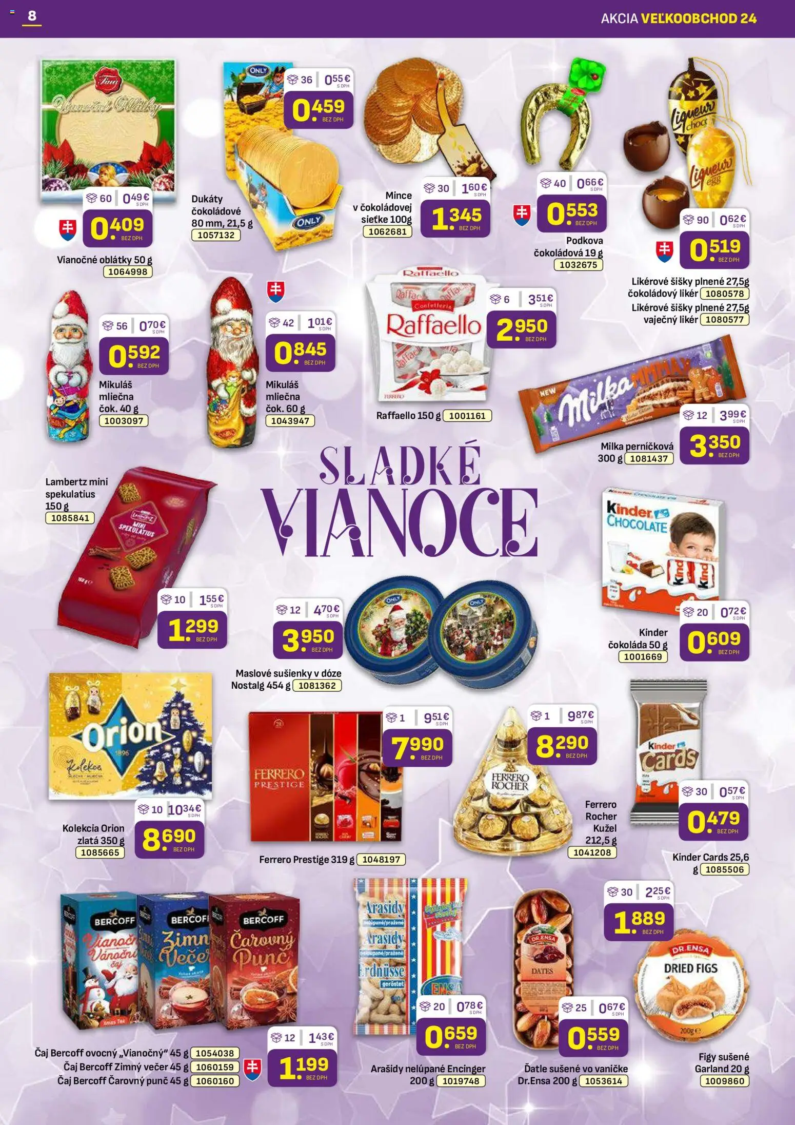 Nové Libex akcie – leták je platný od 01.12.2025 | Strana: 8 | Produkty: Šišky, Čokoláda, Milka, Arašidy