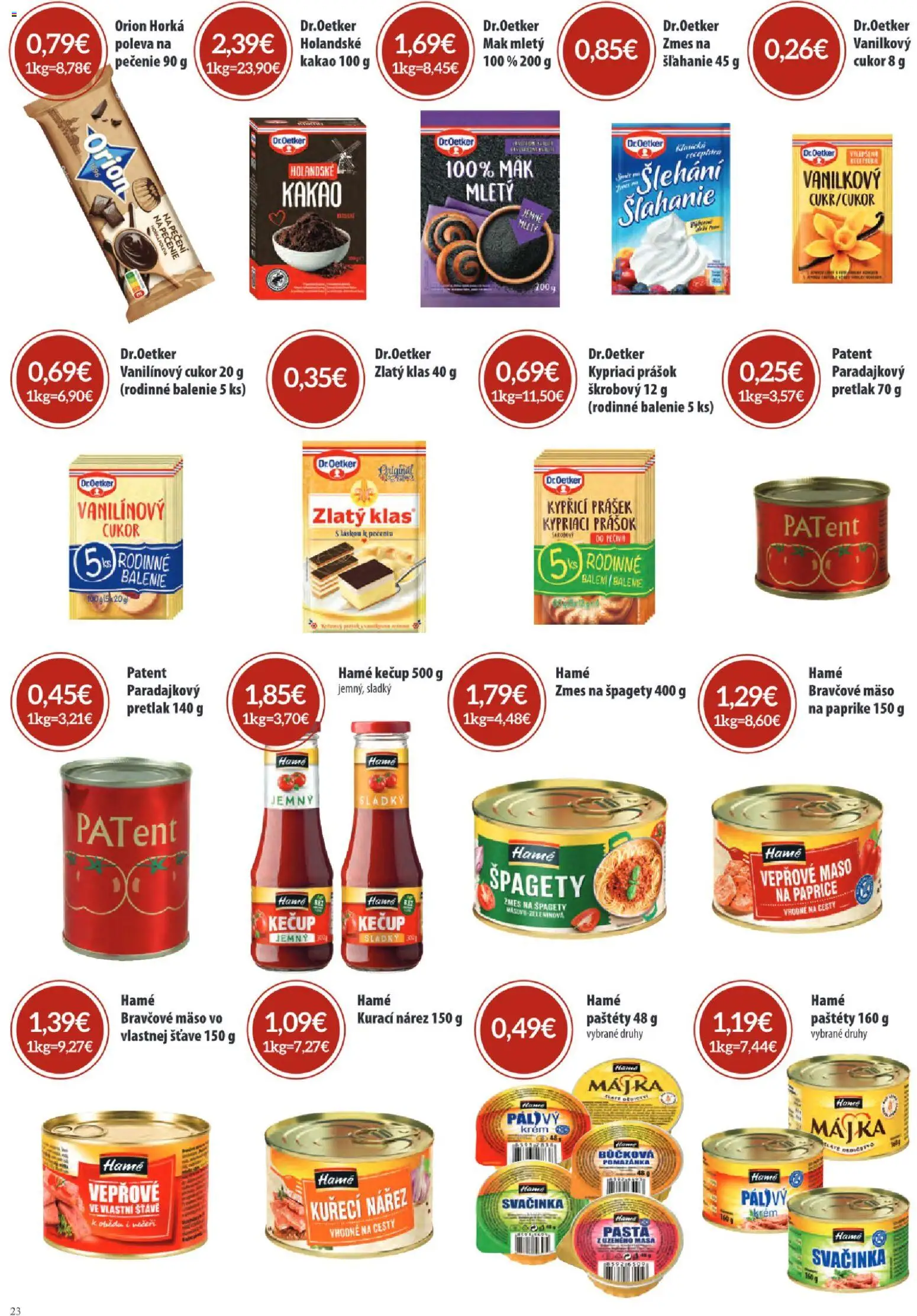 Nové Sintra akcie – leták je platný od 05.03.2026 | Strana: 23 | Produkty: Bravčové mäso, Kečup, Mak, Špagety