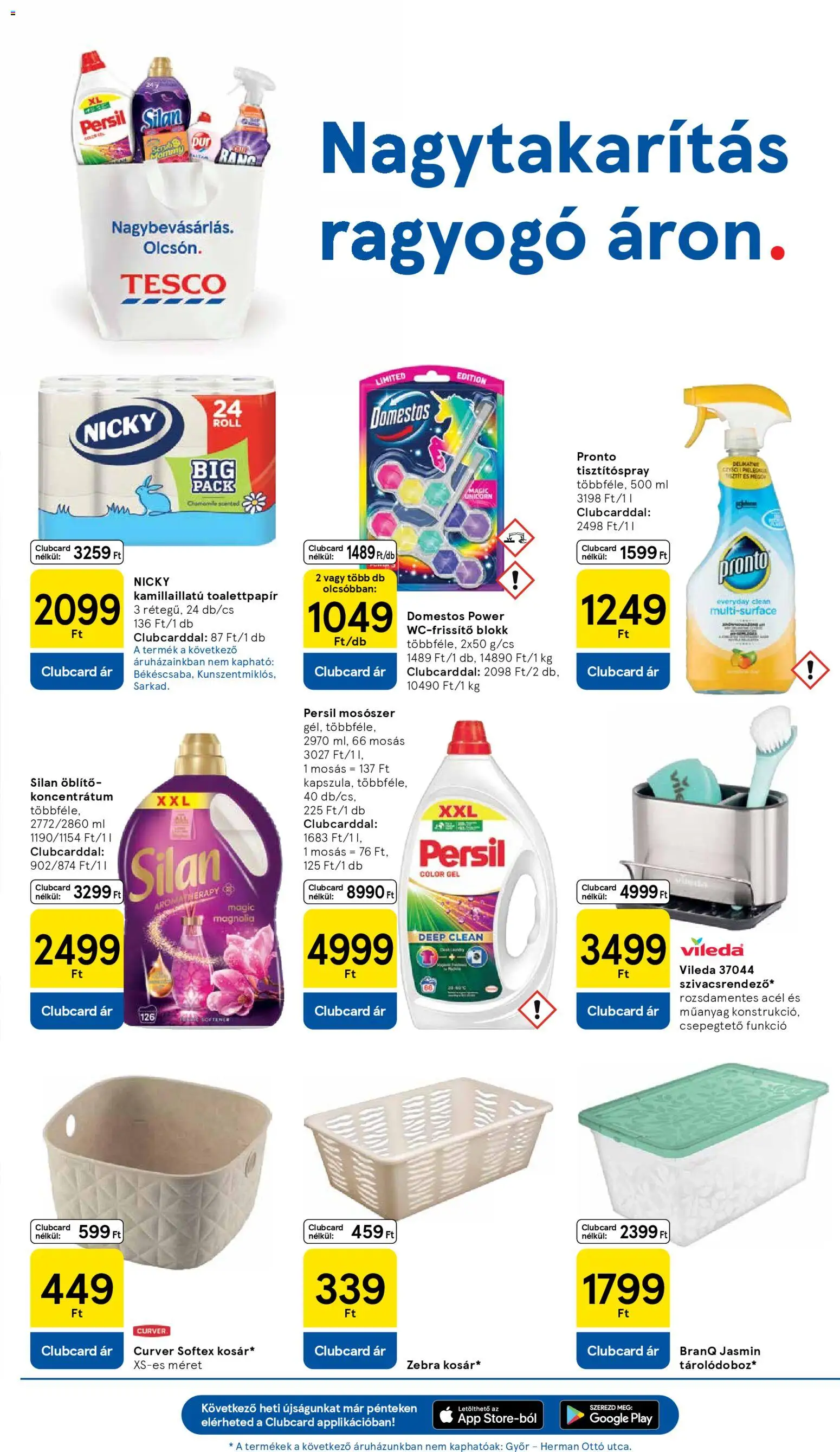 Tesco akciós ujság - amely érvényes a következő dátumtól: 08.01.2026 | Oldal: 7 | Termékek: Persil, Öblítő, Mosószer, Vileda