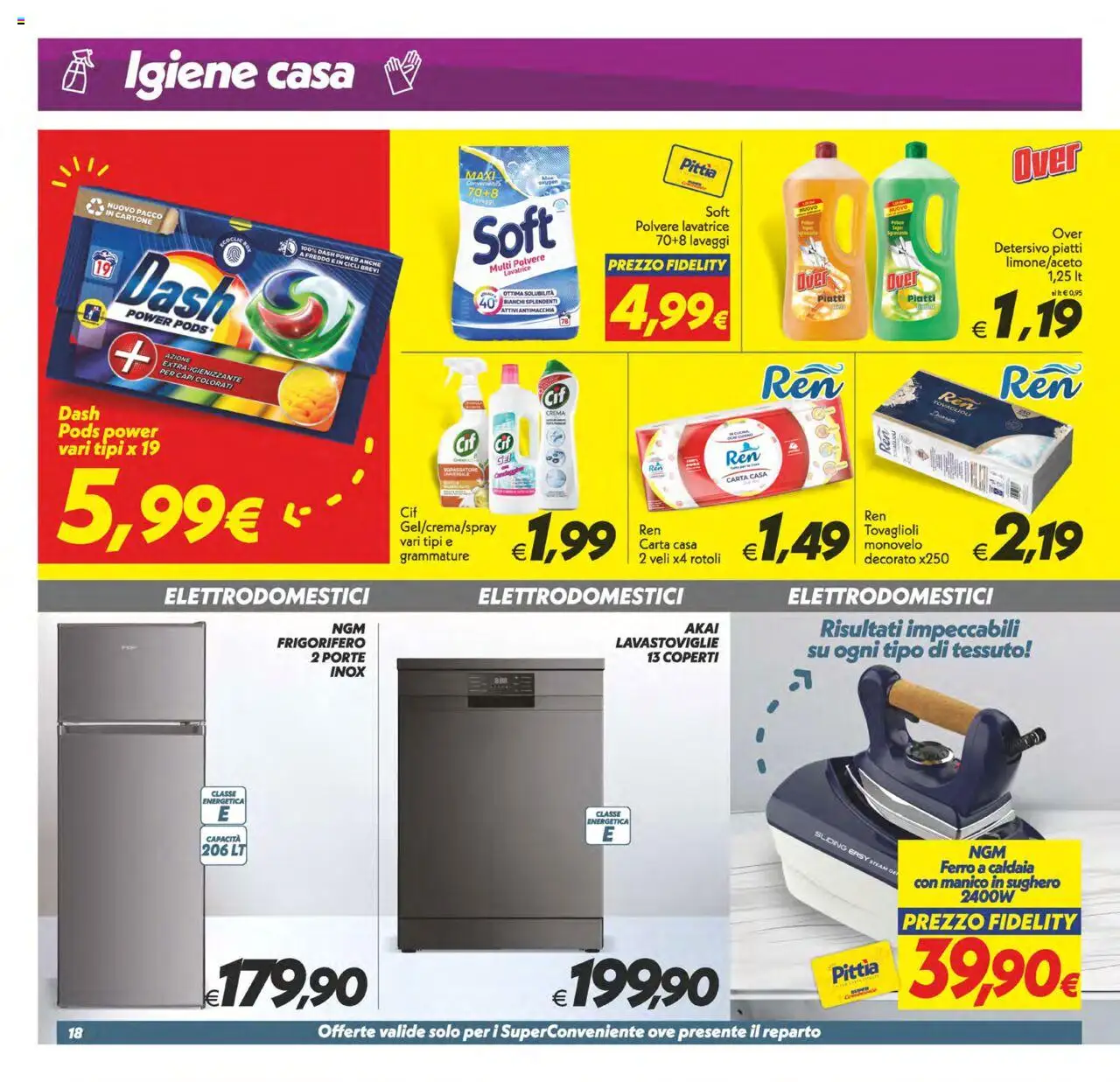 Volantino SuperConveniente del 14.10.2025 | Pagina: 18 | Prodotti: Crema, Caldaia, Lavatrice, Frigorifero