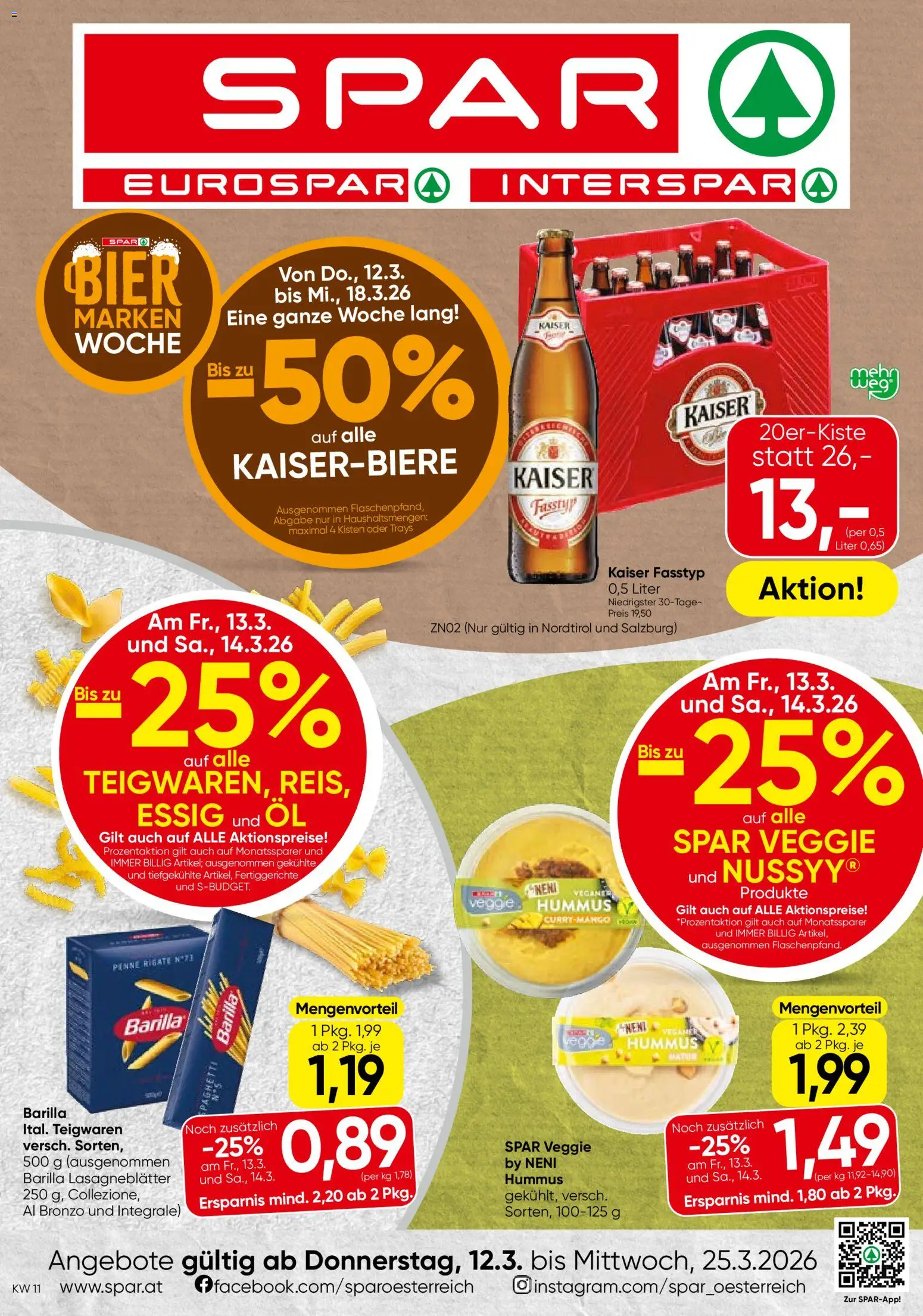 Spar Flugblatt - Tirol gültig ab 12.03.2026 | Seite: 1 | Produkte: Fertiggerichte, Öl, Bier