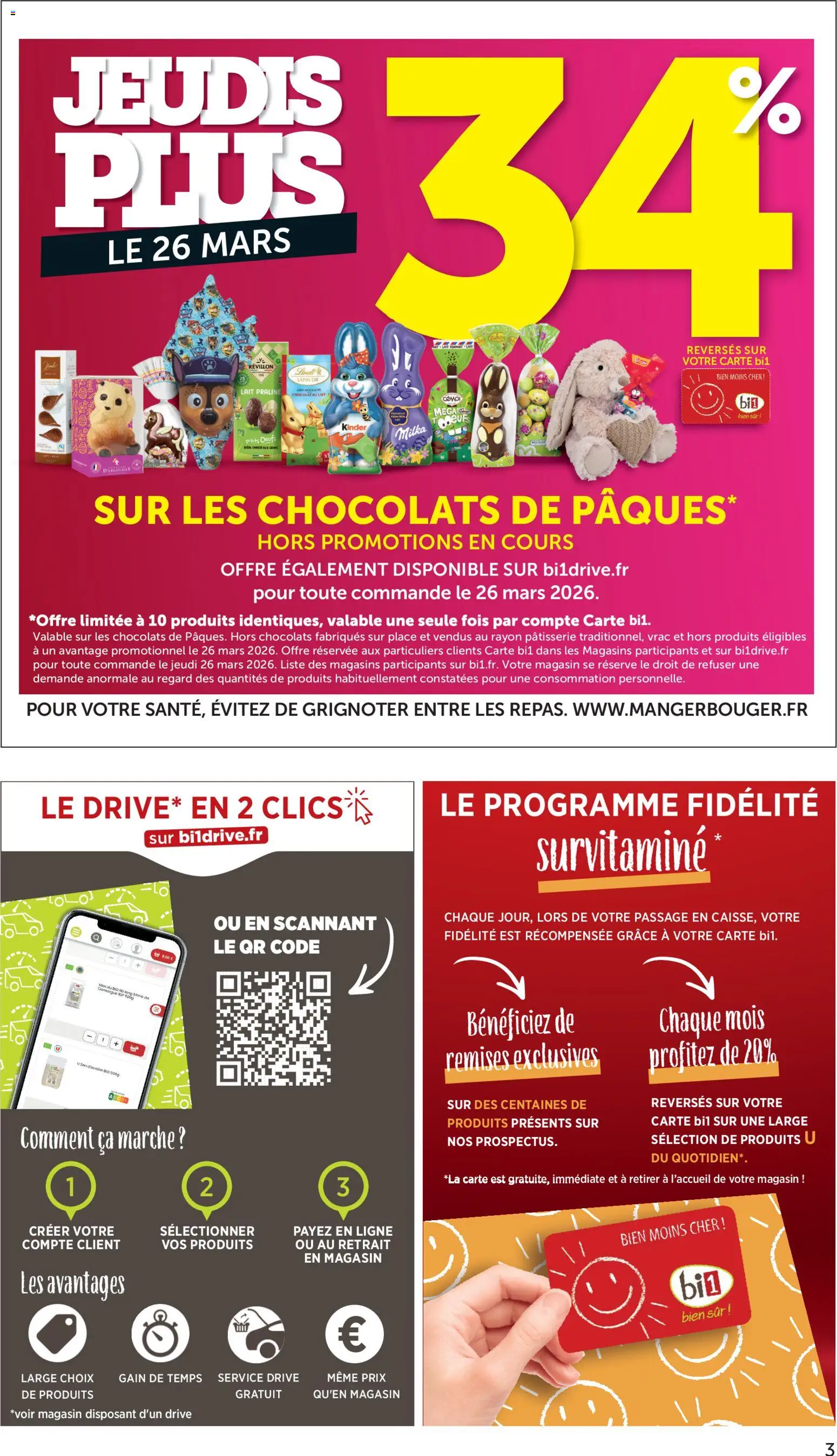 {H1} | Page: 3 | Produits: Lapin, Lait, Œufs, Chocolat