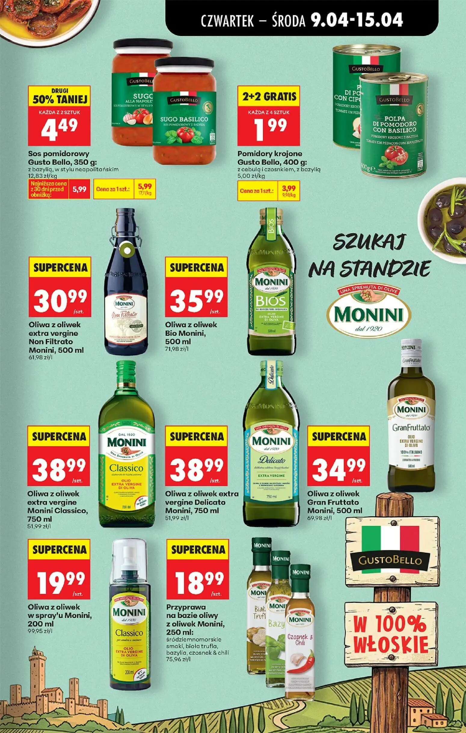 Biedronka gazetka od czwartku od 09.04.2026 | Strona: 45 | Produkty: Chili, Oliwa z oliwek, Bazylia, Pomidory