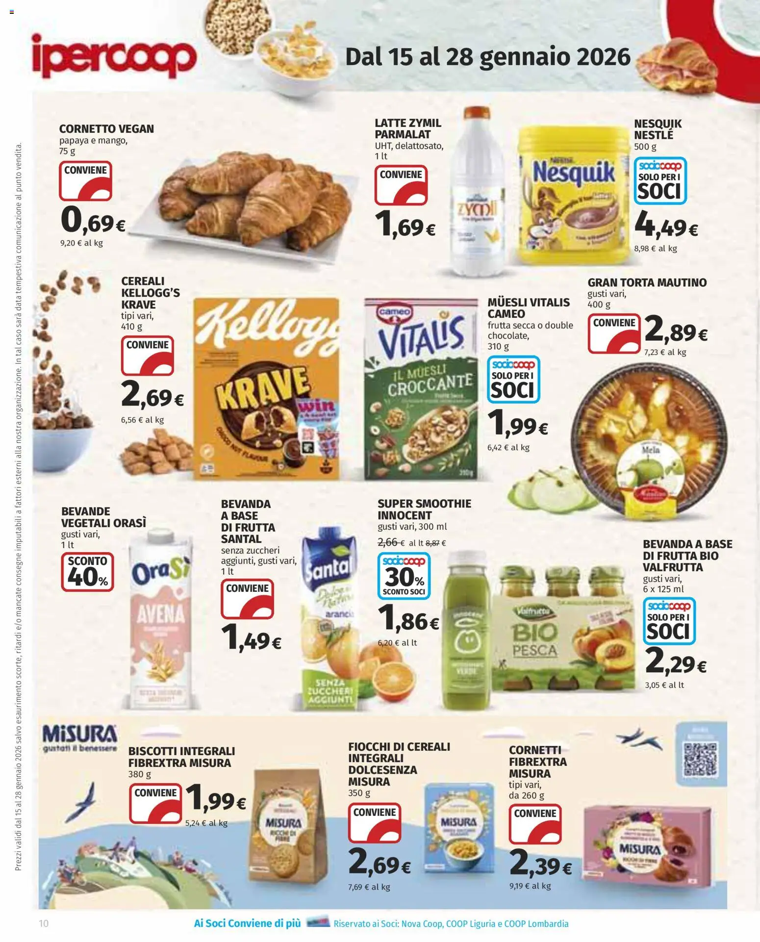 Volantino Ipercoop del 15.01.2026 | Pagina: 10 | Prodotti: Muesli, Cereali, Fiocchi, Torta