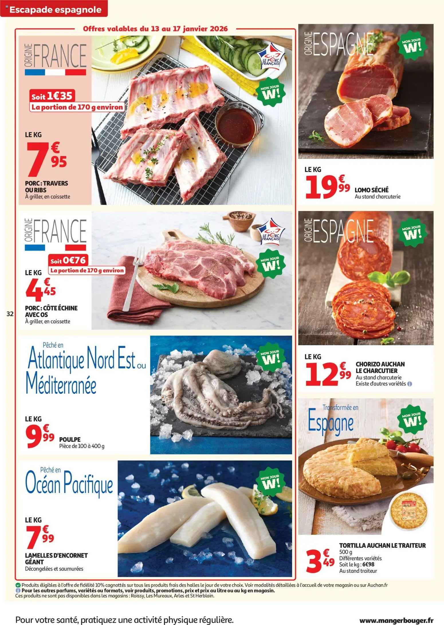 {H1} | Page: 32 | Produits: Chorizo, Pêche, Ribs, Porc