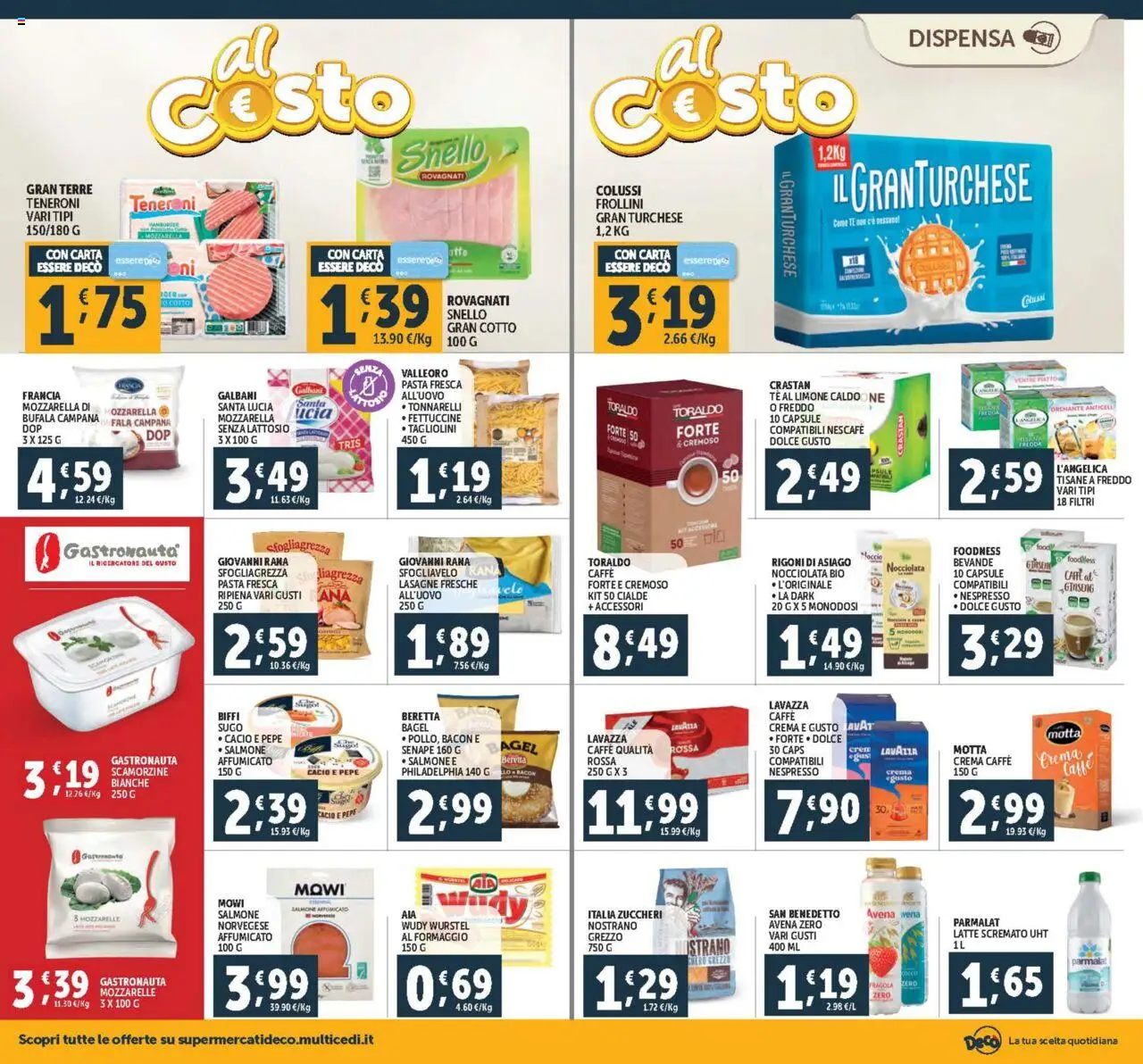 Volantino Decò del 18.07.2025 | Pagina: 10 | Prodotti: Salmone, Latte, Formaggio, Frollini