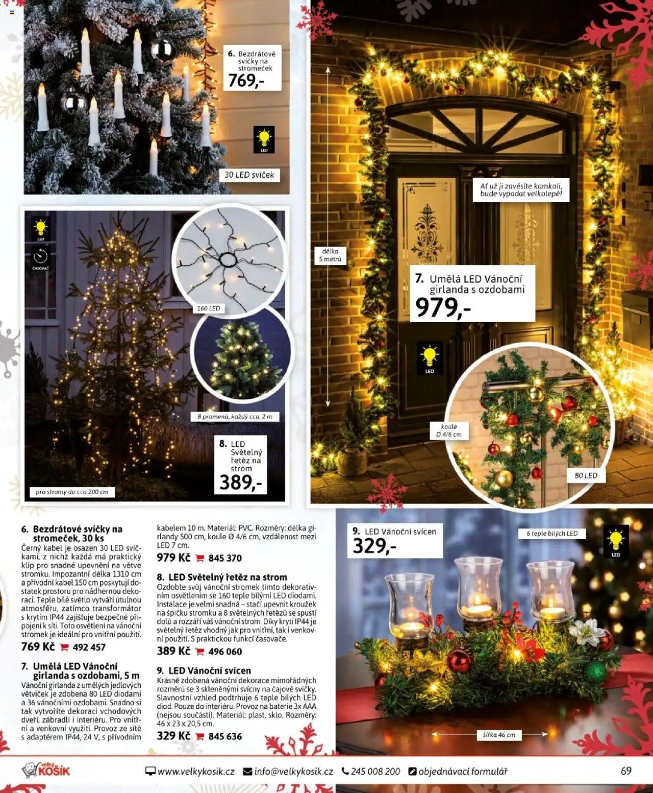 Velký Košík katalog říjen od 01.10.2025 | Strana: 69 | Produkty: Světelný řetěz, Girlanda, Vánoční dekorace, LED