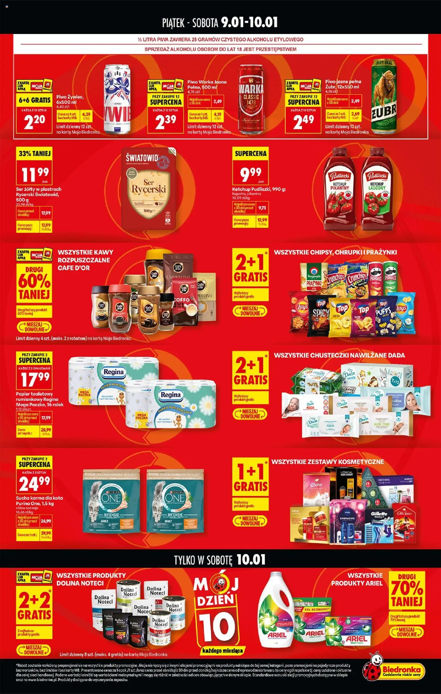 Biedronka gazetka - Tani weekend od 09.01.2026 | Strona: 2 | Produkty: Ser żółty, Ketchup, Chrupki, Karma dla kota