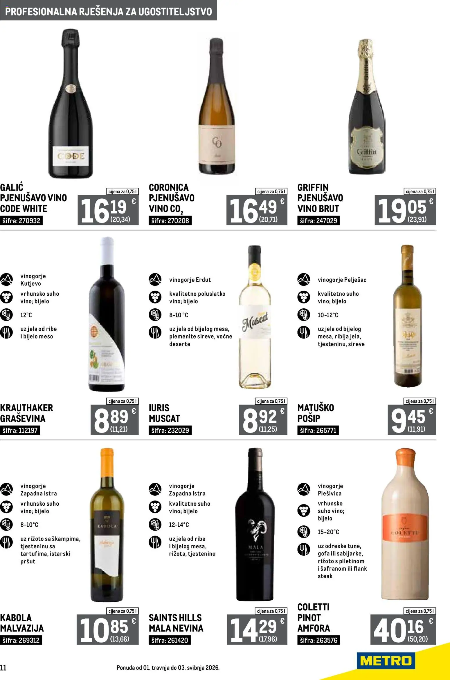 Metro katalog | vrijedi od 01.04.2026 | Stranica: 11 | Proizvodi: Rižoto, Meso, Vino, Pršut