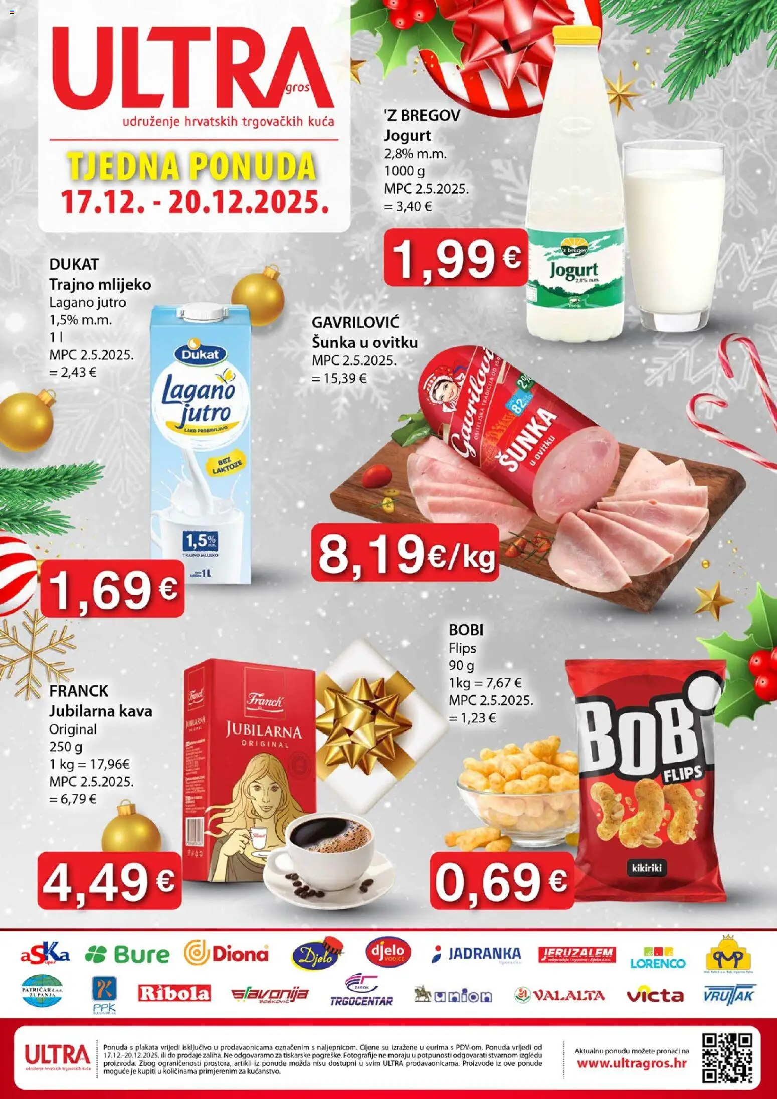 Djelo katalog | vrijedi od 17.12.2025 | Stranica: 1 | Proizvodi: Mlijeko, Jogurt, Šunka, Trajno mlijeko