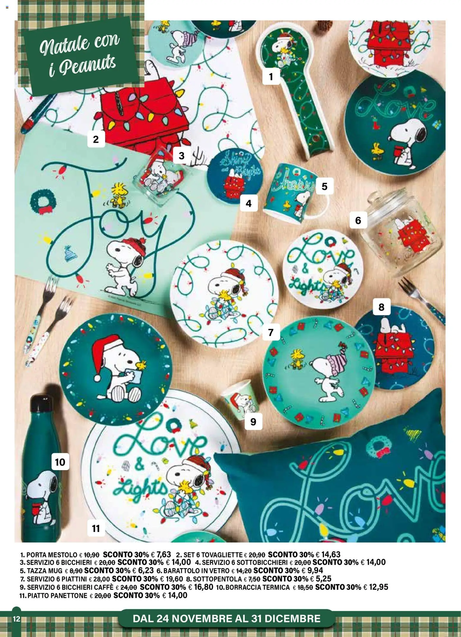 Volantino Il Gigante del 24.11.2025 | Pagina: 12 | Prodotti: Panettone, Piatto, Sottopentola, Tovagliette