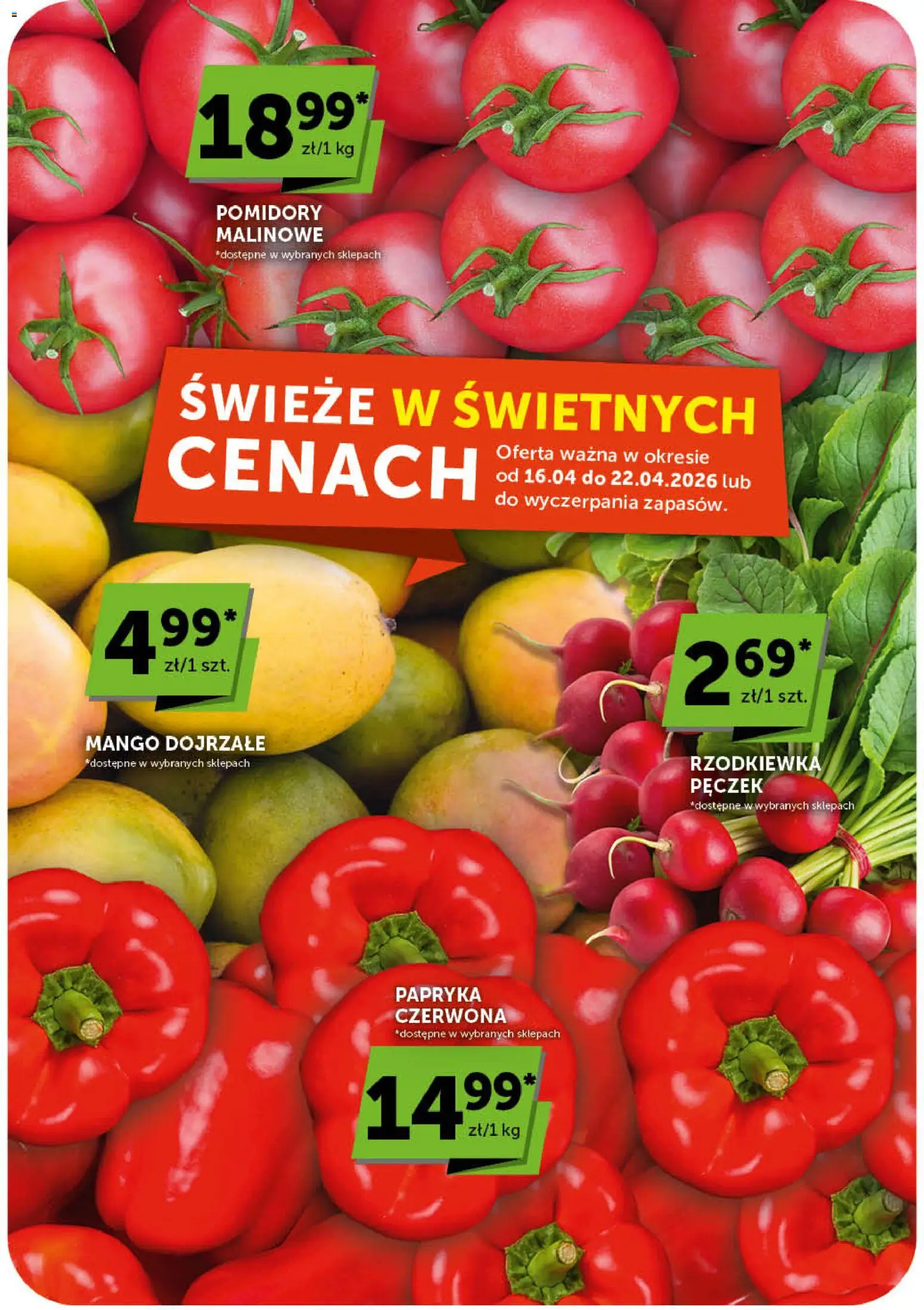 Euro Sklep gazetka od 16.04.2026 | Strona: 10 | Produkty: Mango, Papryka, Papryka czerwona, Pomidory