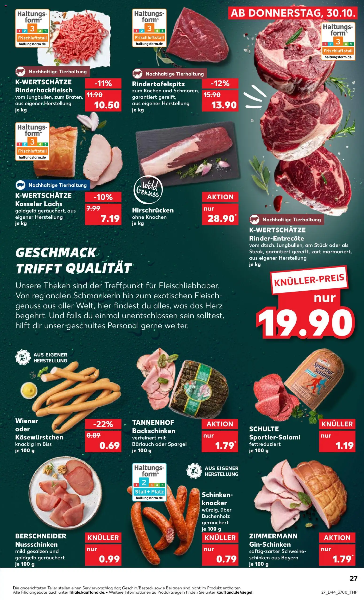 Kaufland prospekt Rostock	 – gültig ab 30.10.2025 | Seite: 27 | Produkte: Spargel, Lachs, Salami, Fleisch