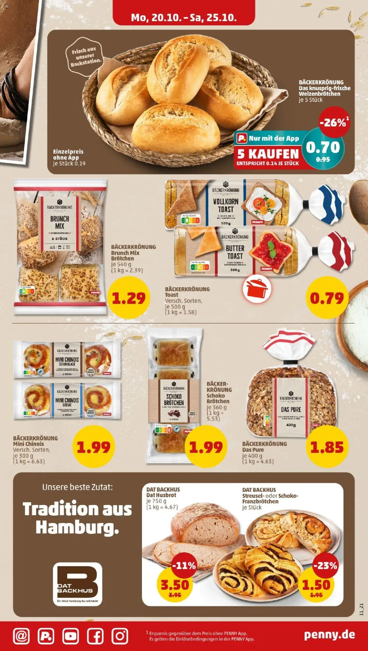 Penny - Hamburg – gültig ab 20.10.2025 | Seite: 11 | Produkte: Butter, Toast, Schokolade, Creme