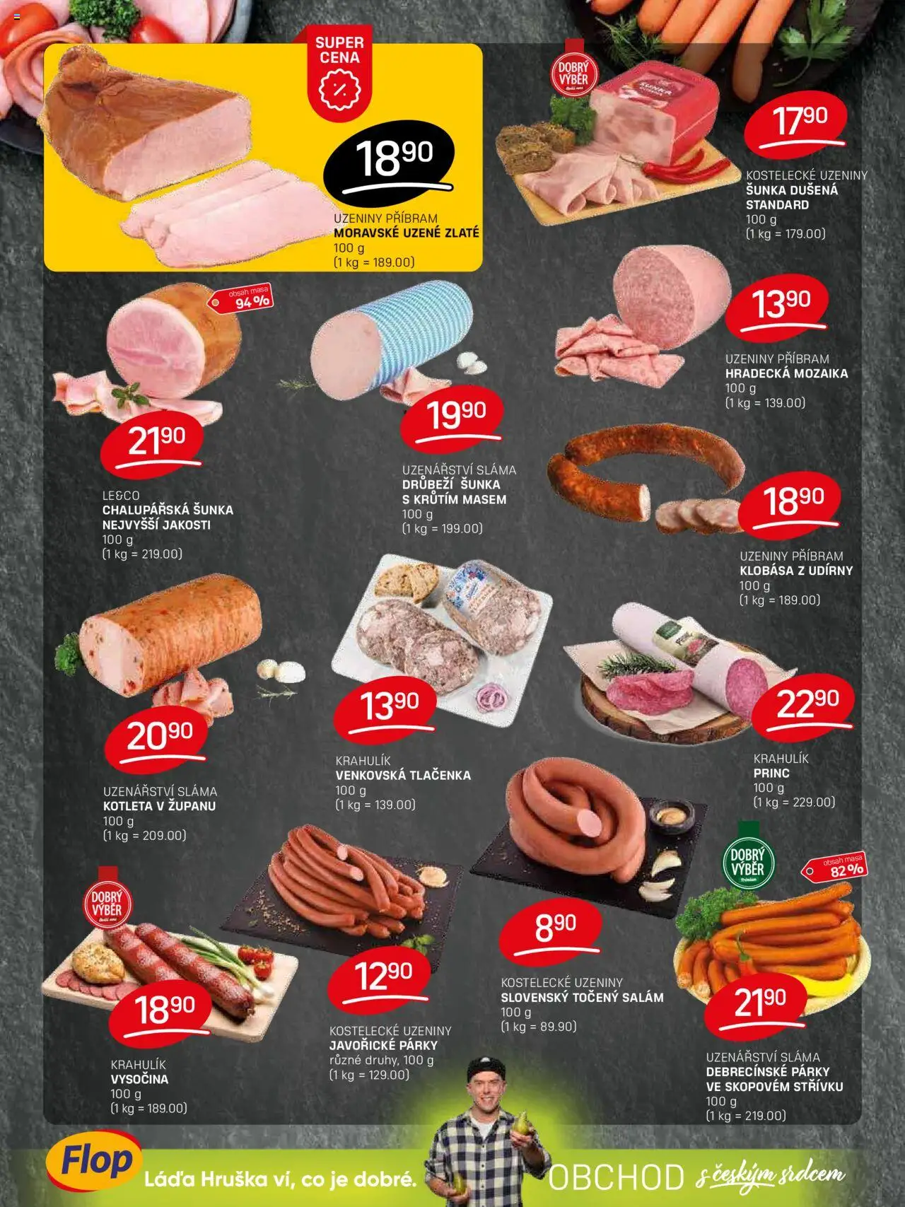 Flop leták od 01.10.2025 | Strana: 2 | Produkty: Šunka, Točený salám, Vysočina, Tlačenka