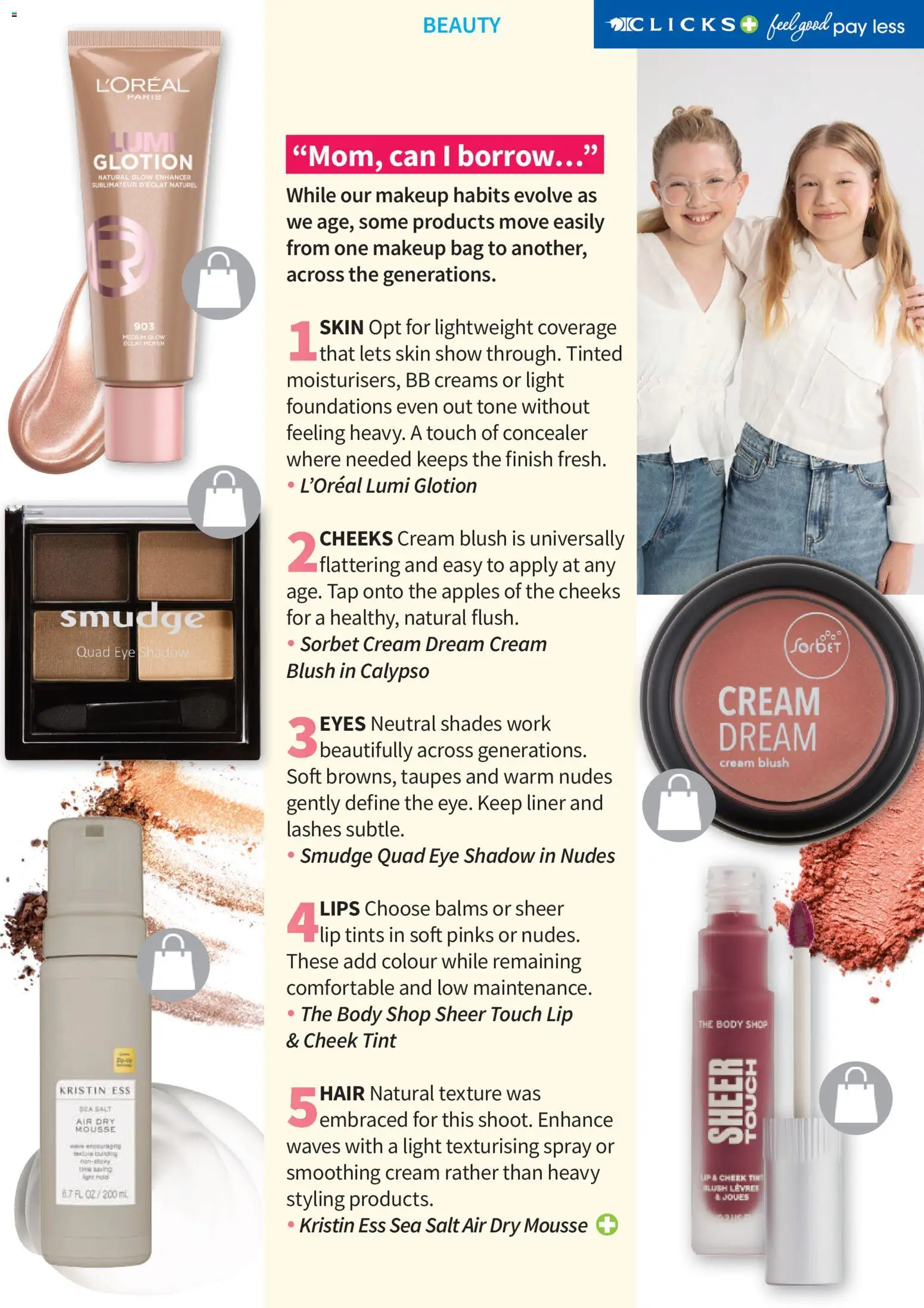 New Clicks catalogue – valid from 01.04.2026 | Page: 53 | Products: Bag, Apples, Eye shadow, Salt