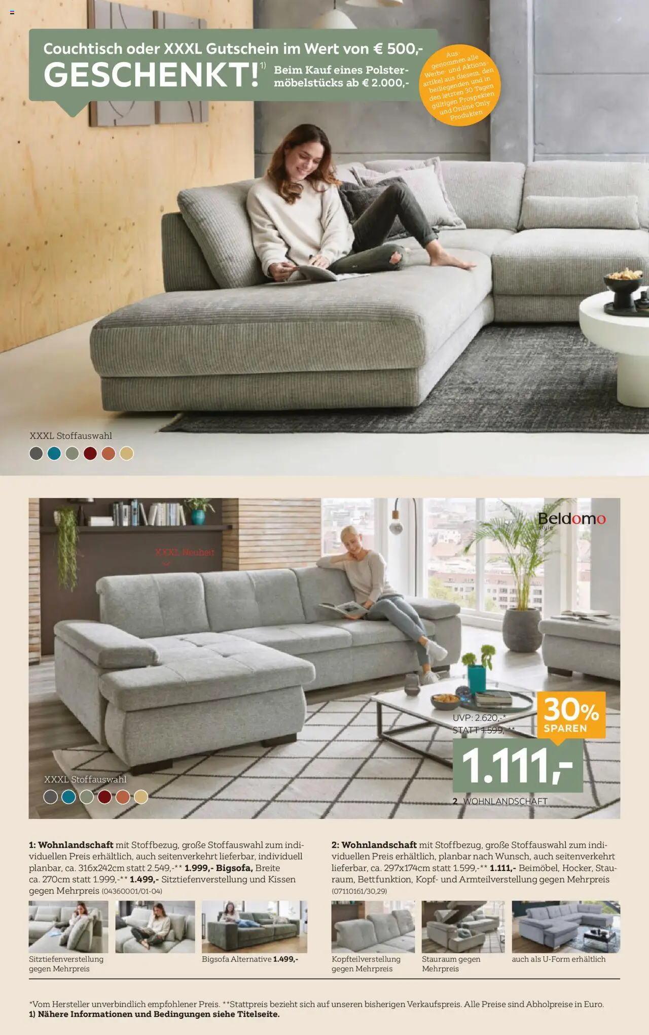 XXXLutz Polstermöbel gültig ab 26.08.2025 | Seite: 2 | Produkte: Kissen, Couchtisch