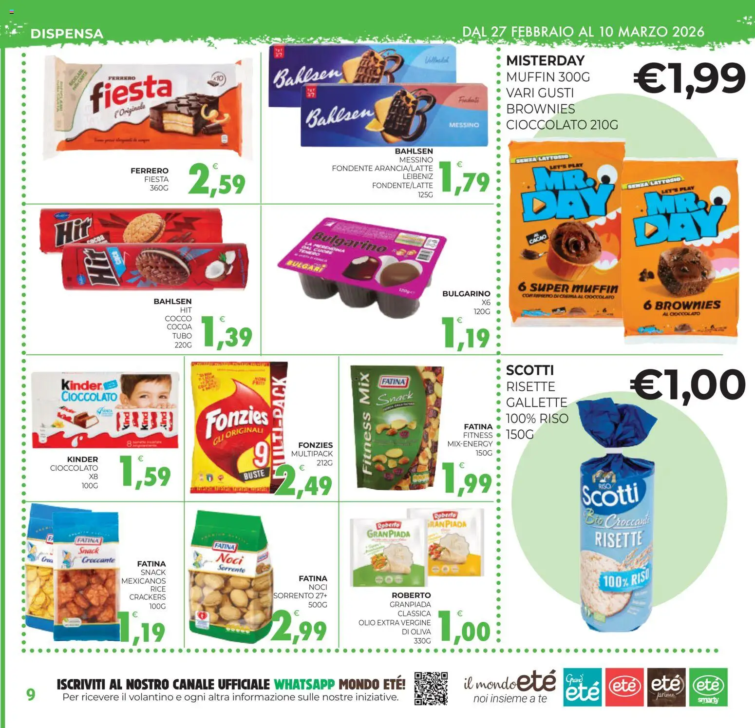 Volantino Eté del 27.02.2026 | Pagina: 9 | Prodotti: Cioccolato, Olio, Noci, Muffin