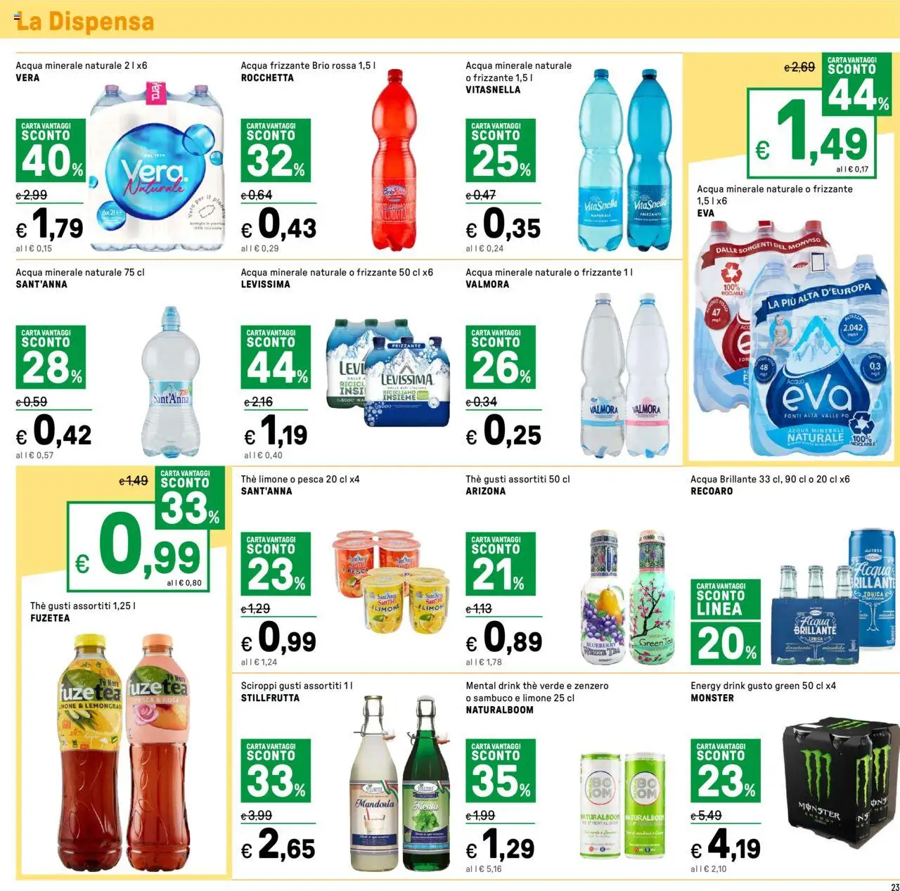 Volantino Iper del 01.08.2025 | Pagina: 23 | Prodotti: Tè, Acqua, Pesca, The