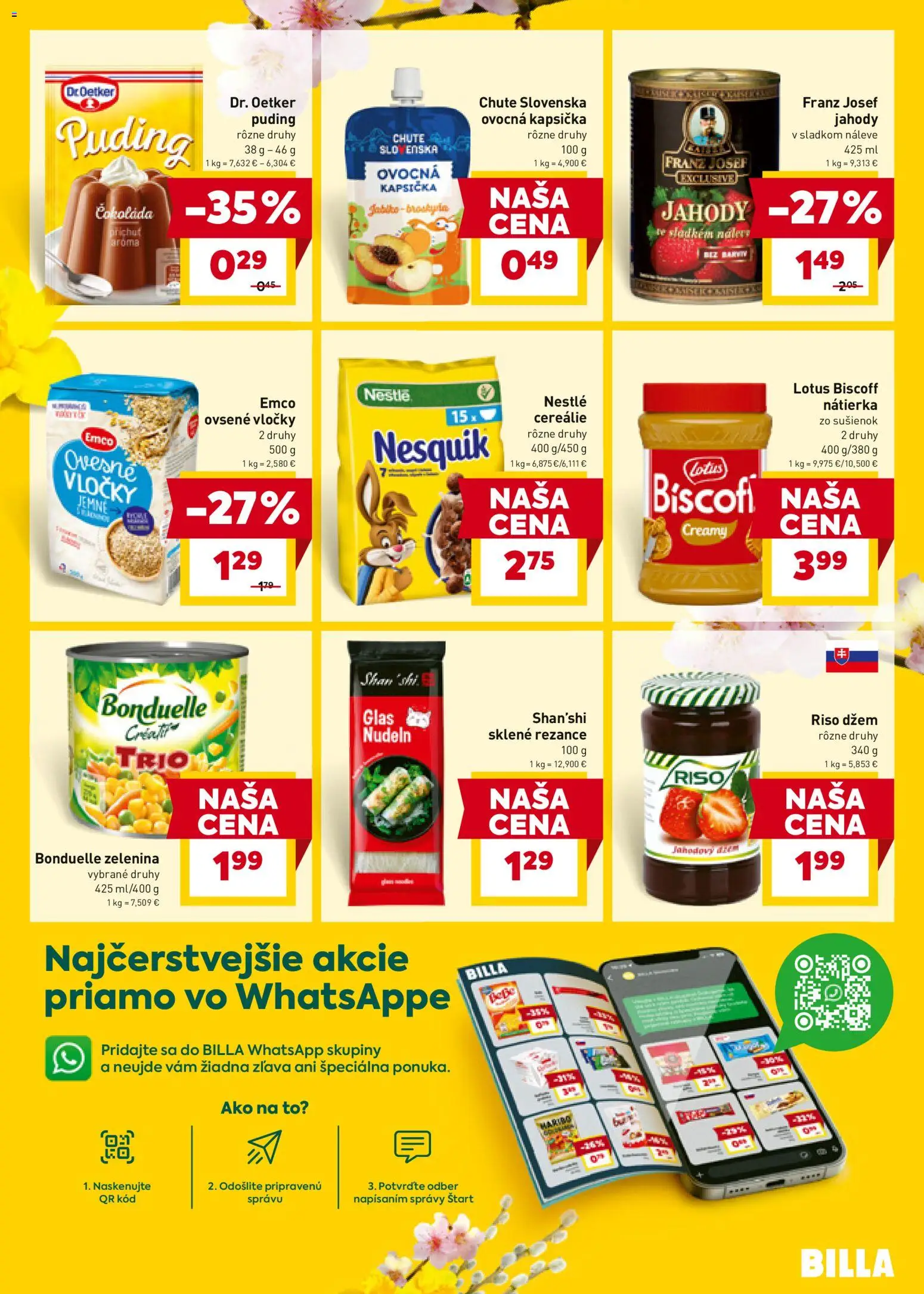 Nové Billa akcie – leták je platný od 18.03.2026 | Strana: 15 | Produkty: Puding, Čokoláda, Cereálie, Vločky