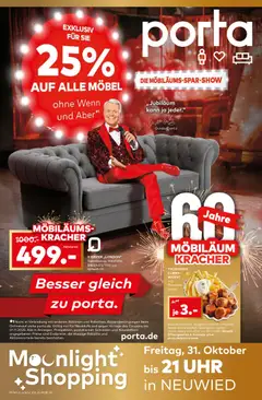 Porta! Möbiläums-Spar-Show mit Guido Cantz und 25% auf ALLE Möbel - Neuwied ab 27.10.2025 gültig