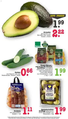 Unsere Heimat – echt & gut Bio Bioland-Kartoffeln, vorwiegend festkochend, festkochend oder mehlig-kochend, Sorte siehe Etikett, aus Deutschland, 1,5 kg ab 16.03.2026 gültig | Seite: 21 | Produkte: Pommes, Pommes frites, Zwiebeln, Gurken