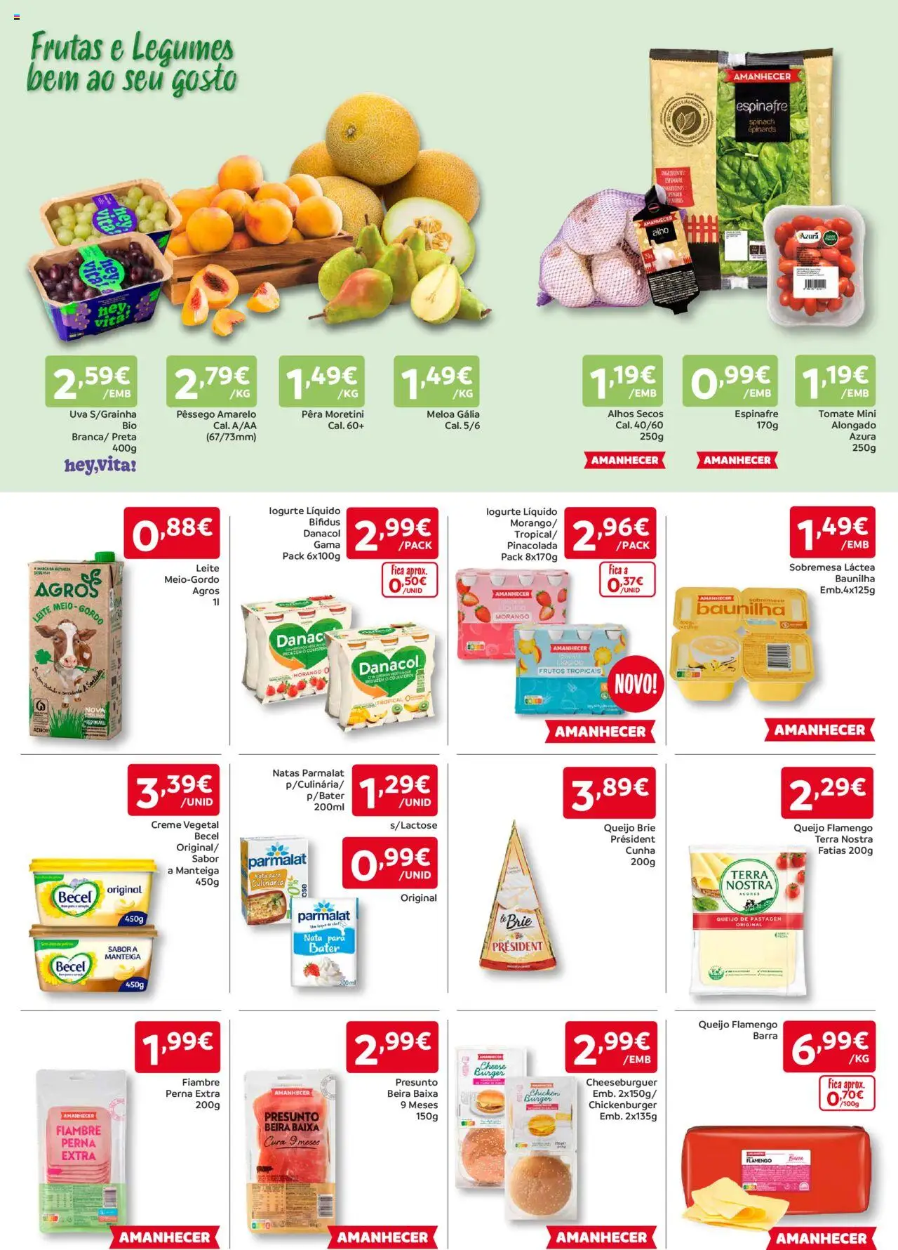 Amanhecer folheto │ válido de 21.08.2025 | Página: 2 | Produtos: Alhos, Leite, Queijo, Creme
