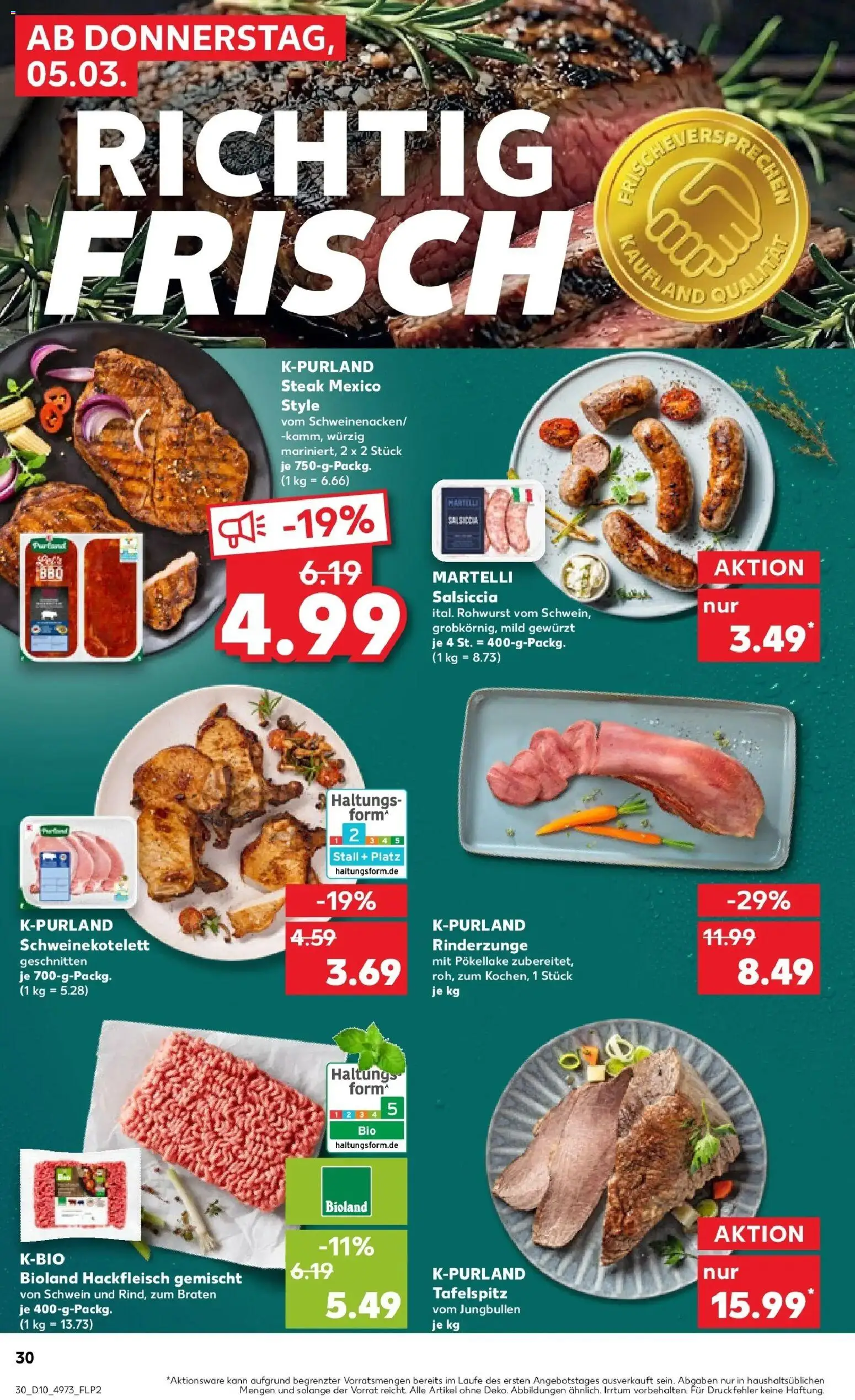 Kaufland Prospekt Flensburg	 – gültig ab 05.03.2026 | Seite: 30 | Produkte: Tafelspitz, Steak, Hackfleisch