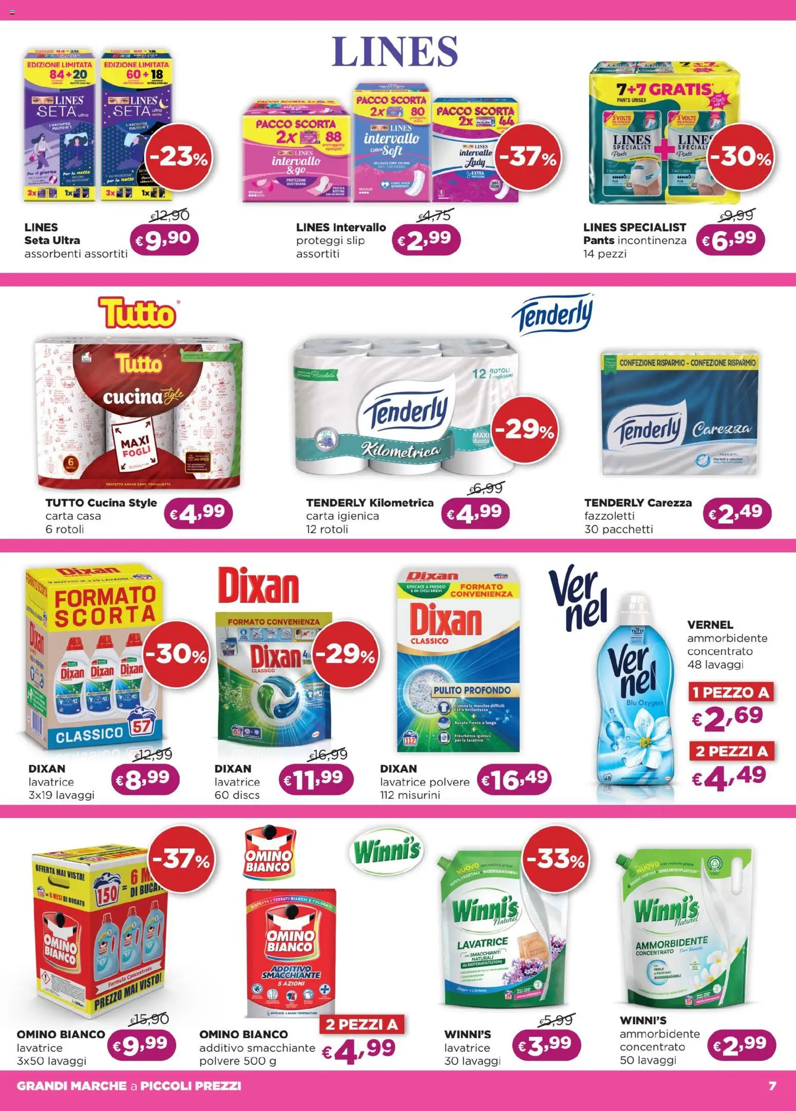 Volantino La Saponeria del 18.03.2026 | Pagina: 7 | Prodotti: Carta igienica, Ammorbidente, Proteggi slip, Lavatrice
