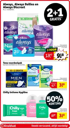 Always Discreet pads Normal, 3 x 12 stuks - Voorbeeld van een folder van Kruidvat, geldig van 14.04.2026 | Pagina: 63 | Producten: Kan, Pads, Gel