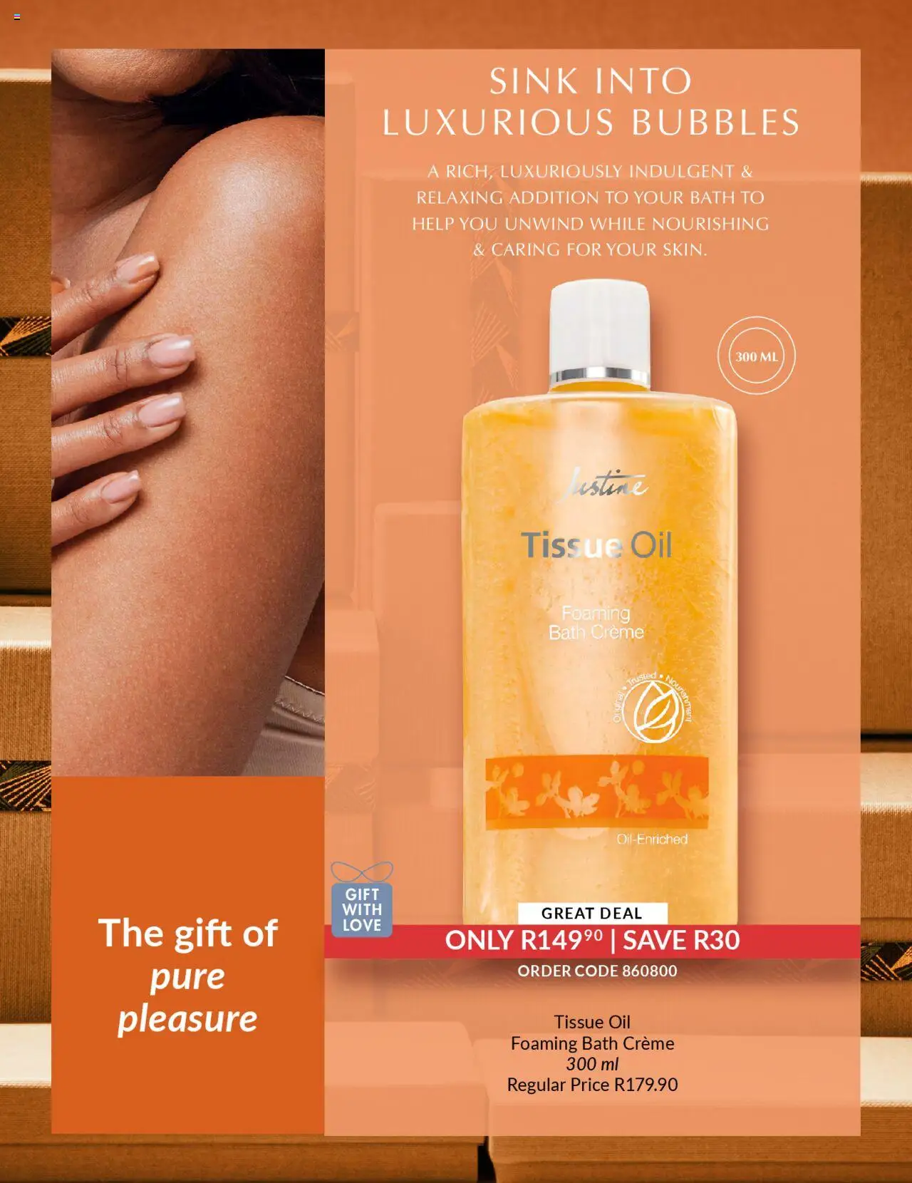 New Justine catalogue – valid from 17.10.2025 | Page: 4 | Products: Tissue oil, Bath, Oil, Sink