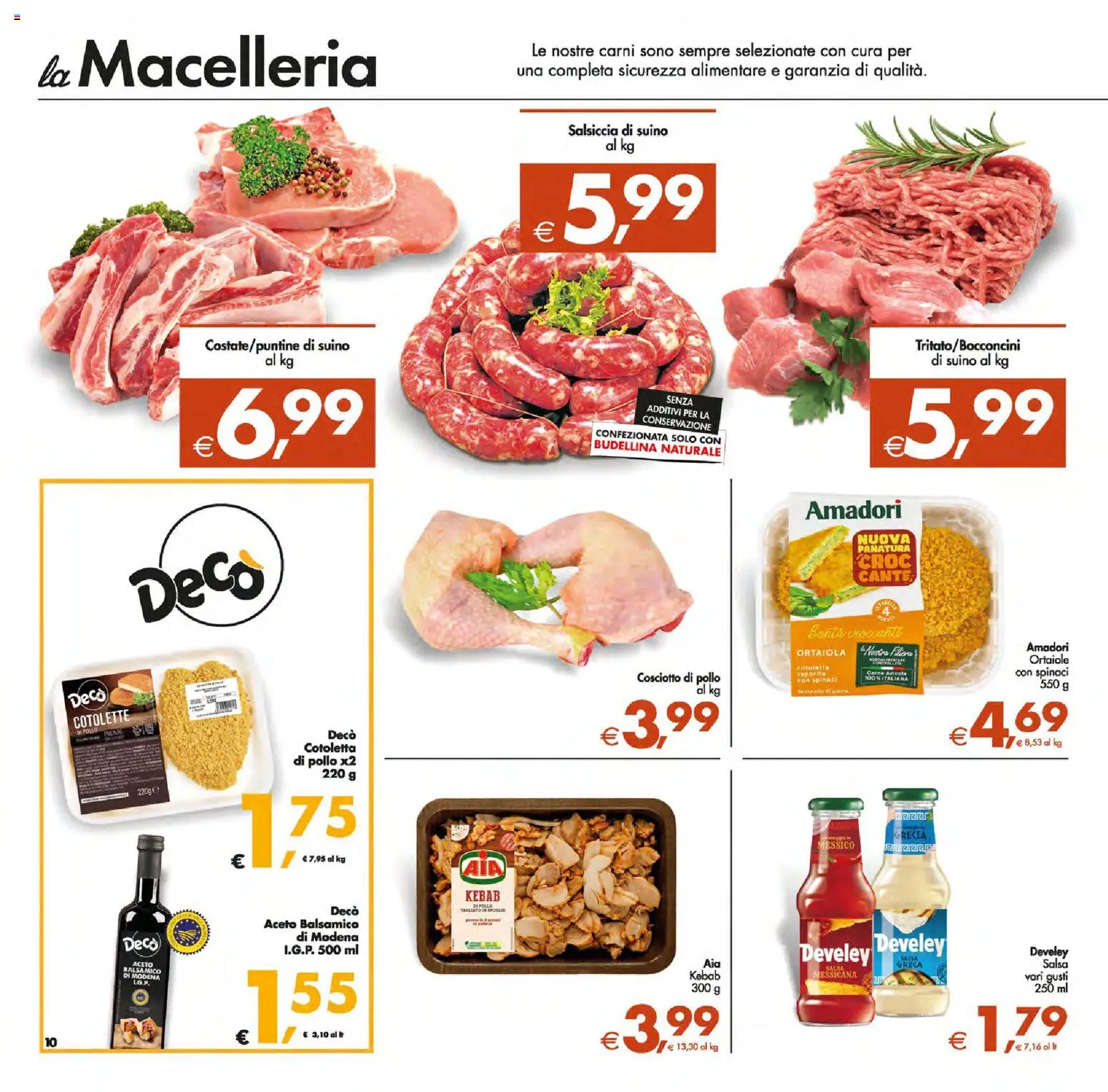 Volantino Decò del 13.01.2026 | Pagina: 10 | Prodotti: Pollo, Salsa, Salsiccia, Aceto