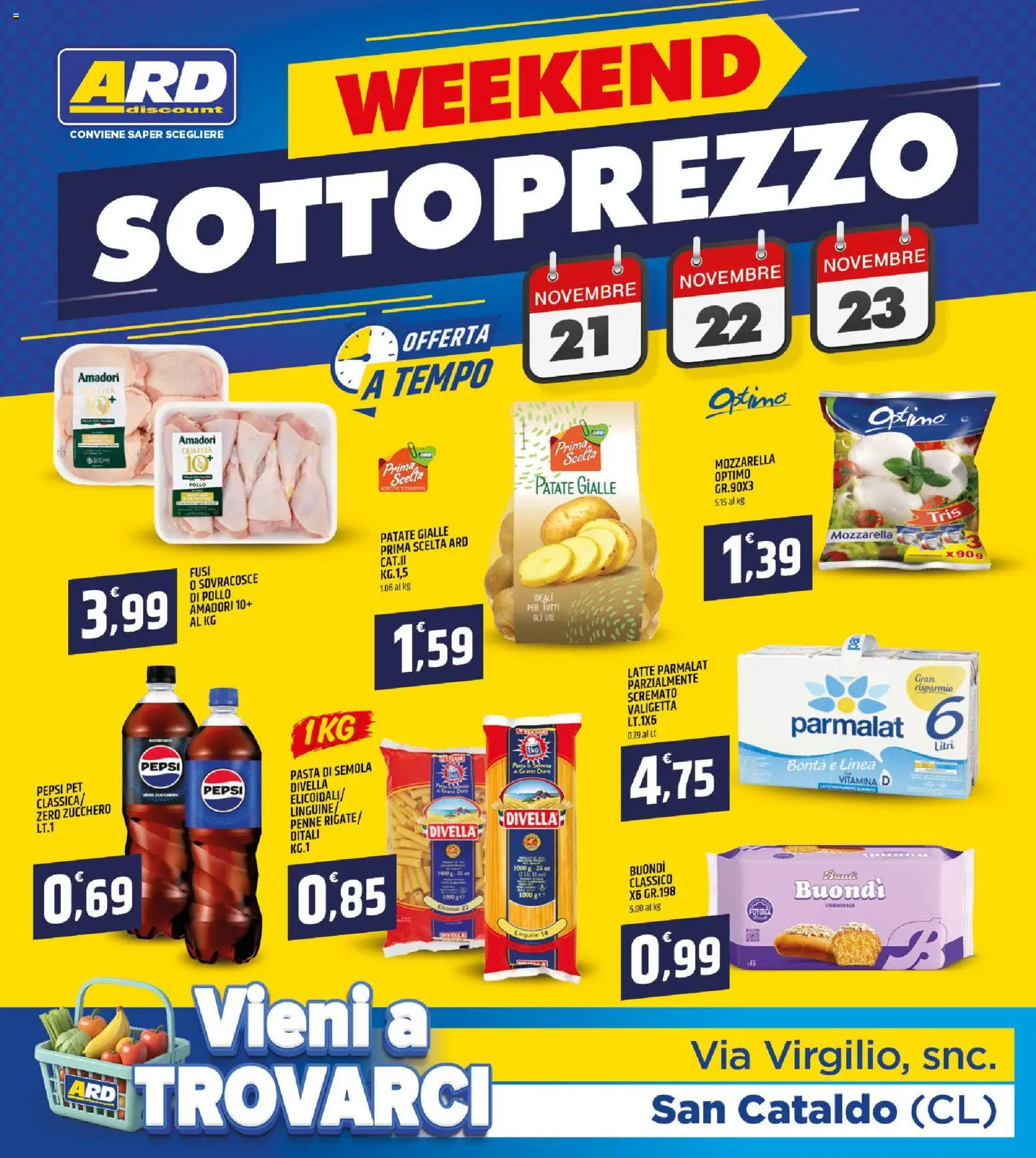Volantino ARD Discount del 13.11.2025 | Pagina: 20 | Prodotti: Zucchero, Latte, Penne, Valigetta