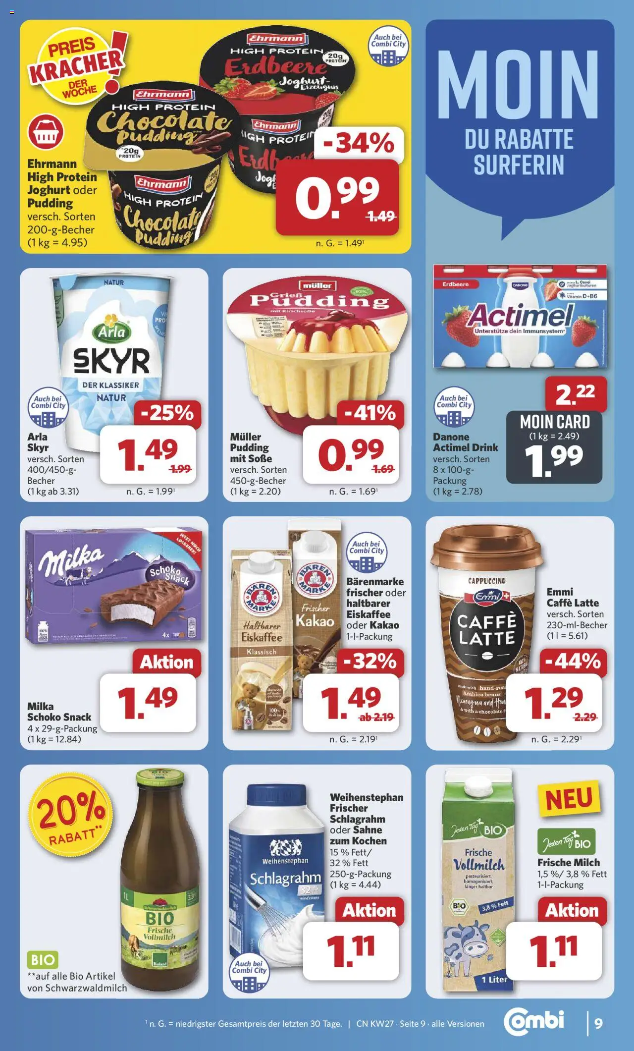 Combi Prospekt 	 - gültig ab dem 30.06.2025 | Seite: 10 | Produkte: Milch, Milka, Skyr, Soße