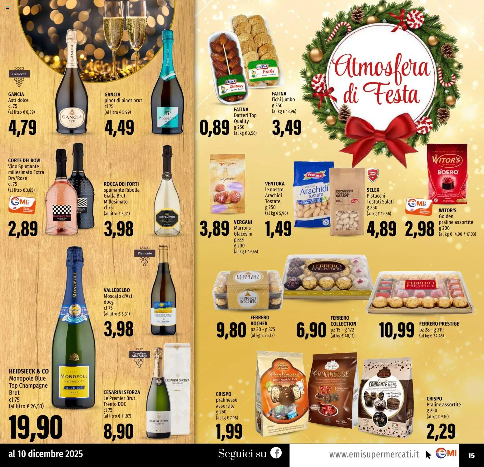 Volantino EMI del 27.11.2025 | Pagina: 15 | Prodotti: Top, Champagne, Arachidi, Pistacchi