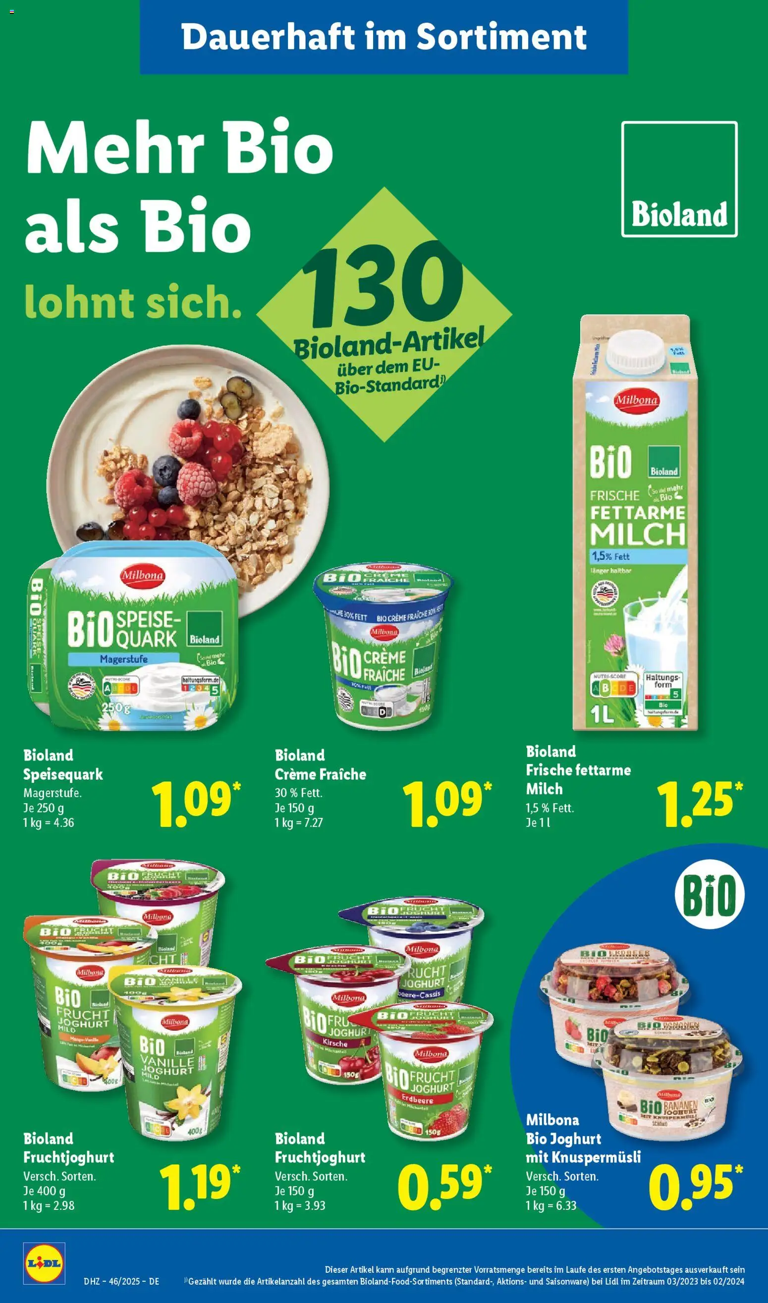 Lidl Prospekt Dornstetten – gültig ab 10.11.2025 | Seite: 32 | Produkte: Quark, Milch, Joghurt, Fruchtjoghurt