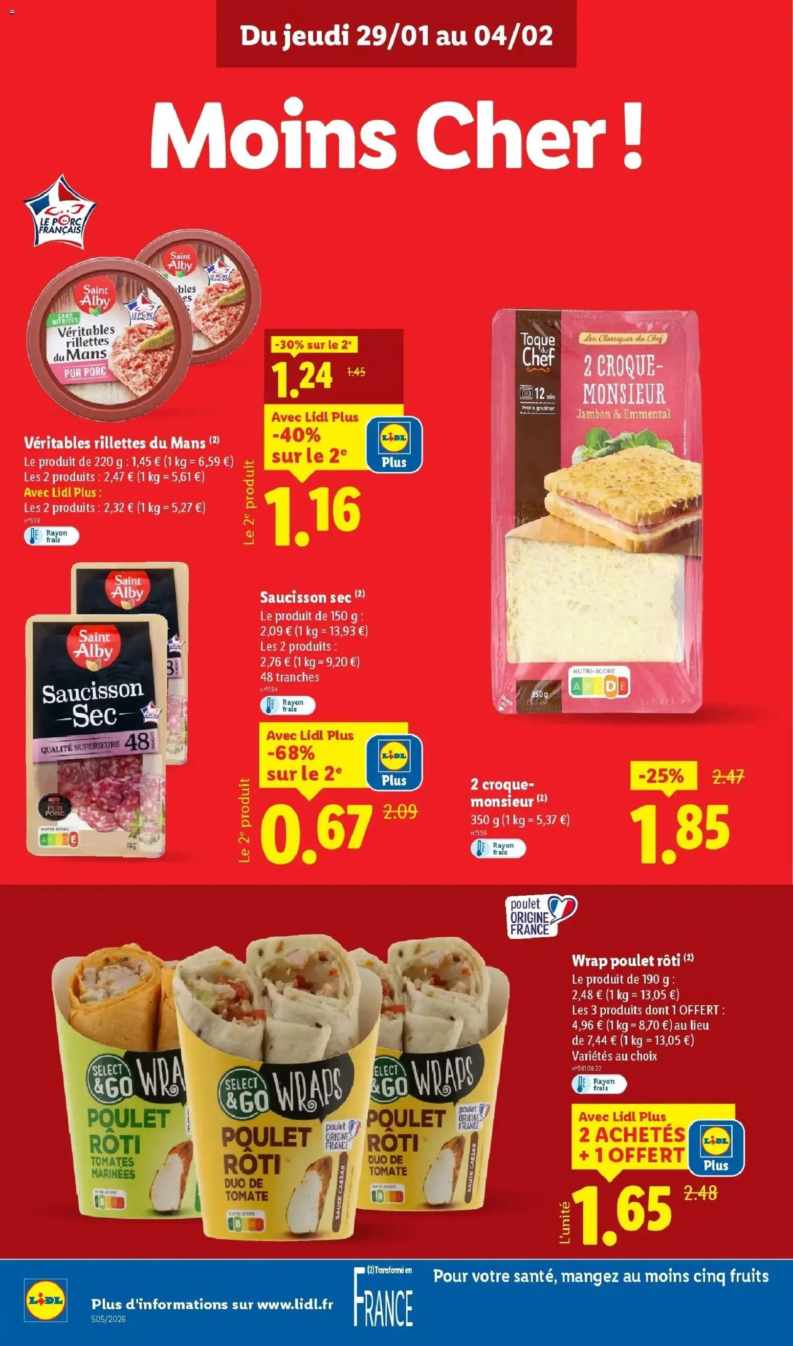 Catalogue LIDL du 28/01/2026 | Promo prospectus en ligne | Page: 10 | Produits: Saucisson, Saucisson sec, Emmental, Porc