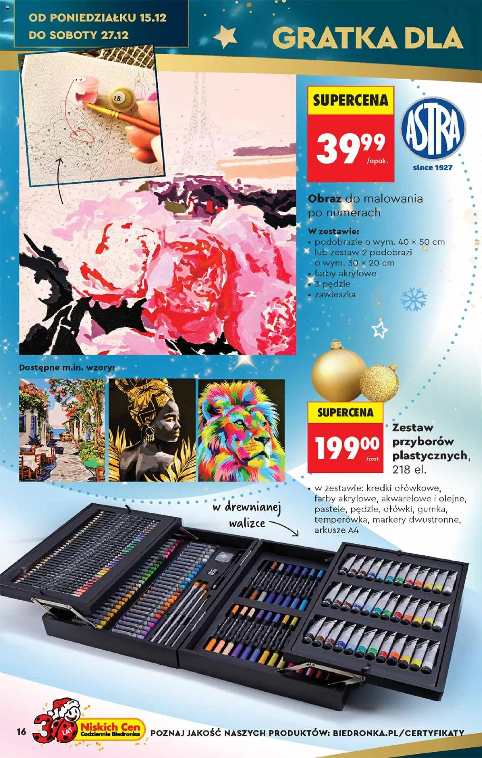 Biedronka gazetka - Hity i inspiracje od 13.12.2025 | Strona: 16 | Produkty: Farby akrylowe