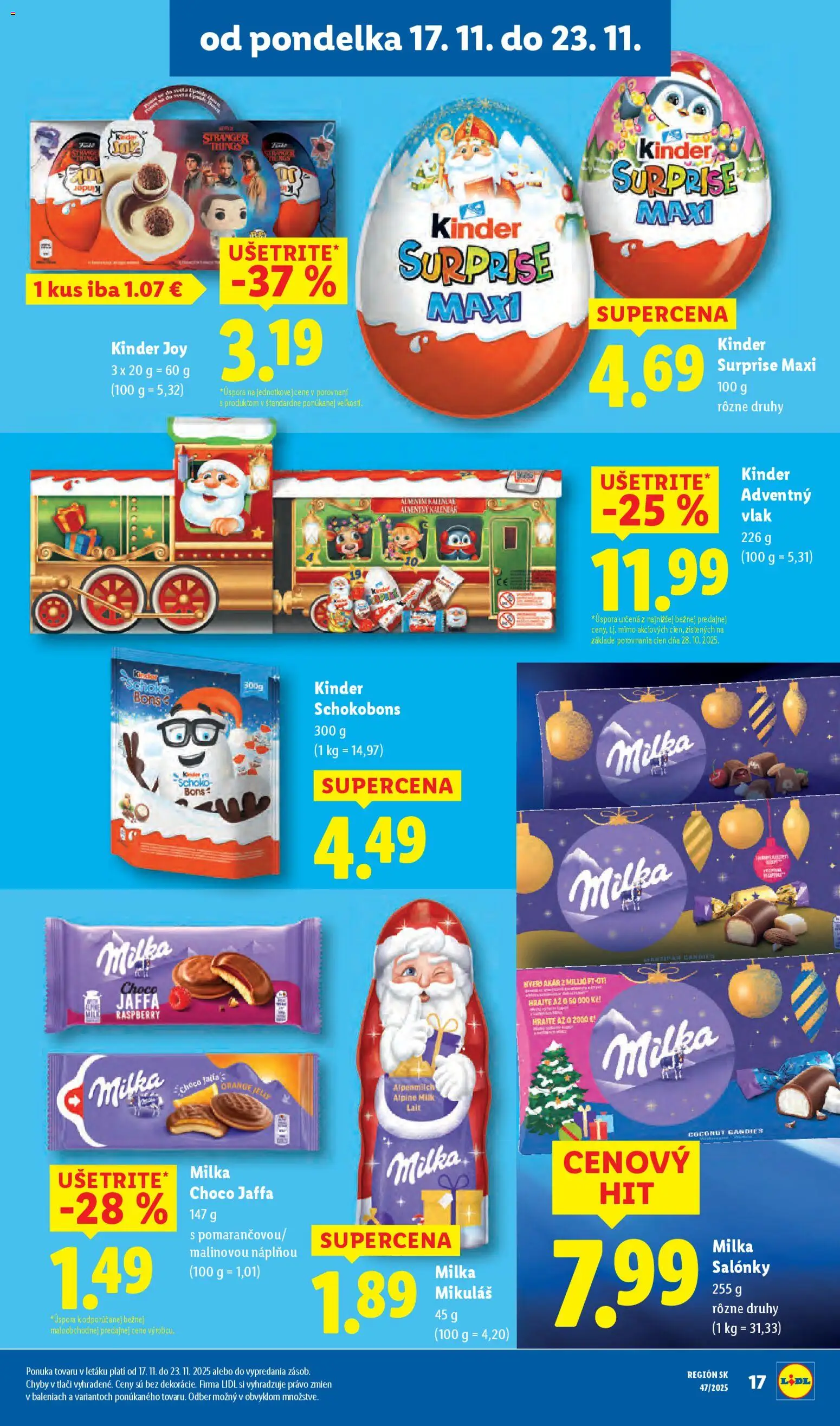 Nové Lidl akcie – leták je platný od 20.11.2025 | Strana: 69 | Produkty: Kinder, Kinder Surprise, Milka