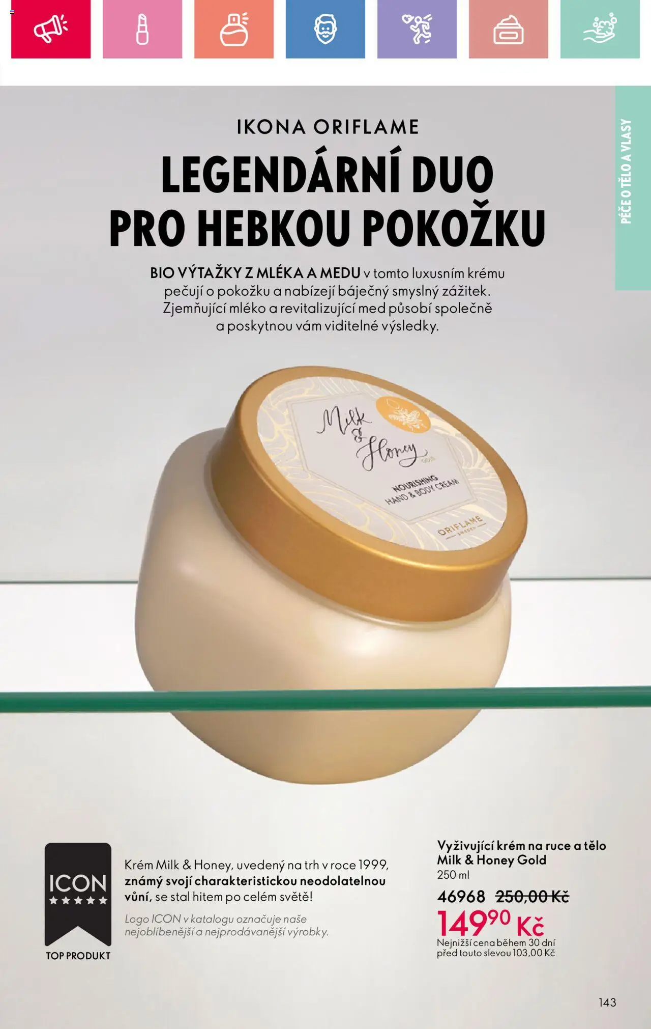 Oriflame katalog č.08/2025 od 25.05.2025 | Strana: 143 | Produkty: Krém na ruce, Mléko, Med, Body