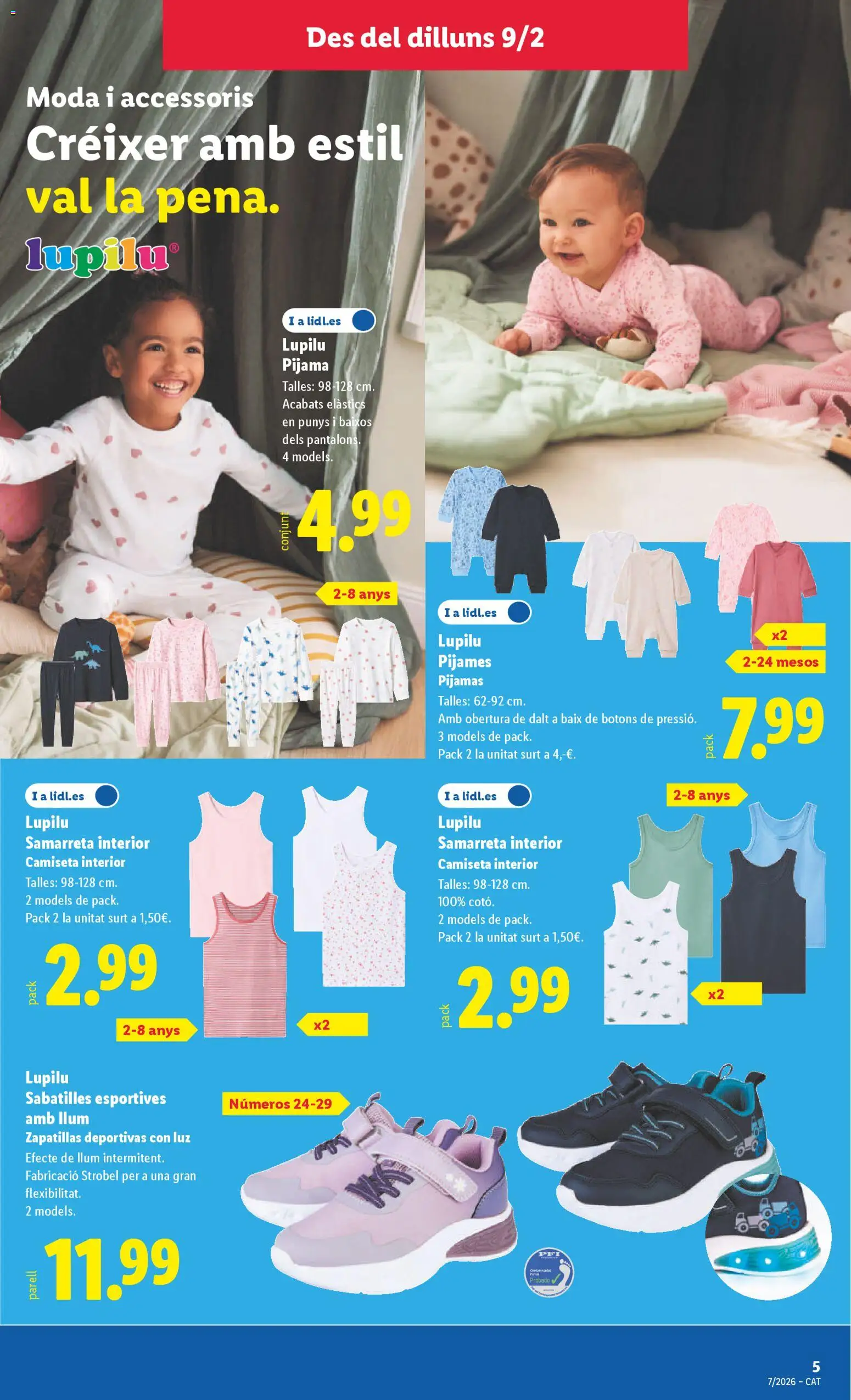Lidl folleto de bazar │ válido desde el 09.02.2026 | Página: 15 | Productos: Pijama, Zapatillas deportivas, Zapatillas