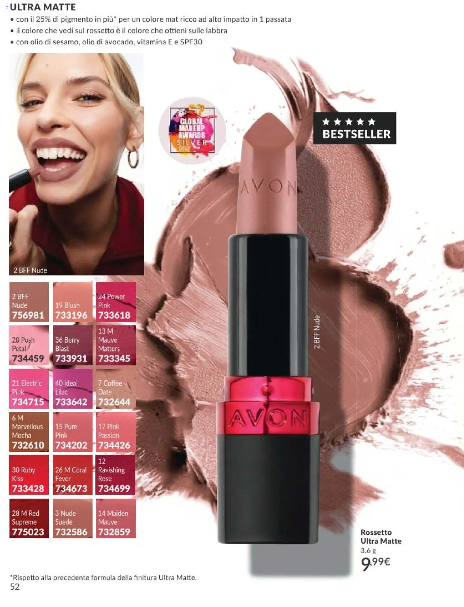 Volantino Avon del 01.05.2026 | Pagina: 52 | Prodotti: Rossetto, Olio, Blush