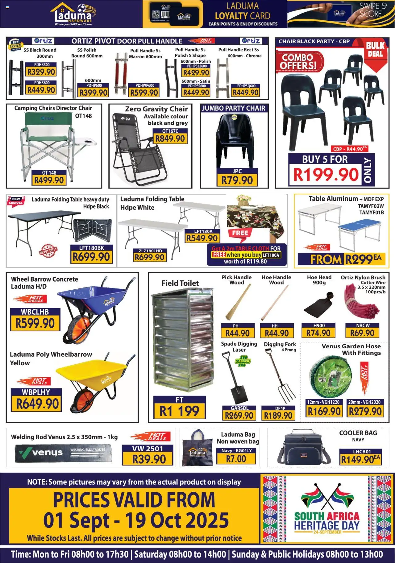 New Laduma Hardware catalogue – valid from 01.09.2025 | Page: 16 | Products: Bag, Cutter, Table, Cooler