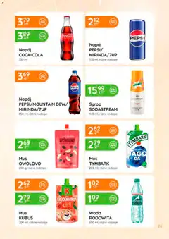 Pogląd oferty "Eurocash Gazetka" - ważna od 08.01.2026 | Strona: 61 | Produkty: Brzoskwinia, Syrop, Pepsi, Woda