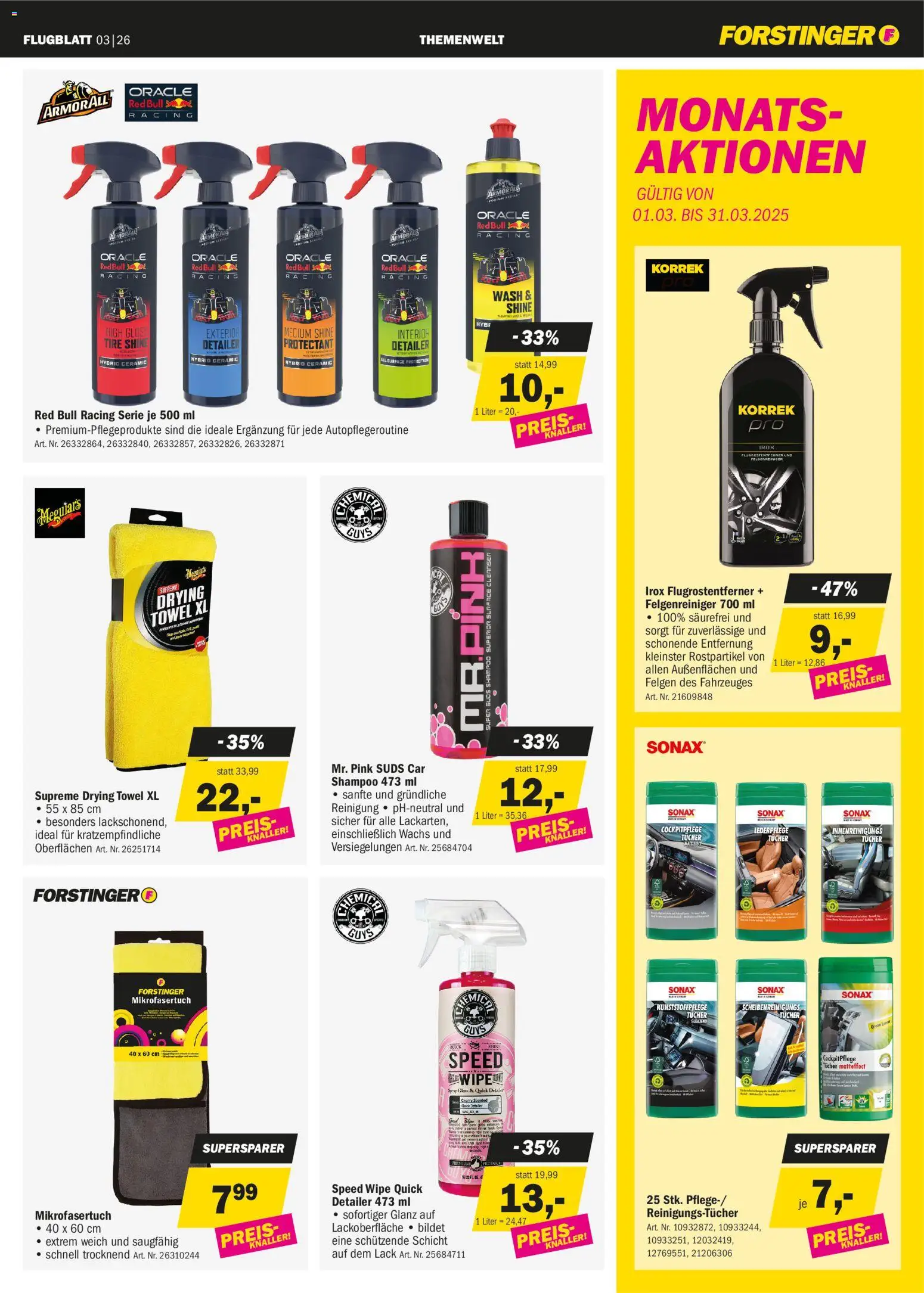 Forstinger Flugblatt gültig ab 25.02.2026 | Seite: 3 | Produkte: Shampoo, Reinigungstücher