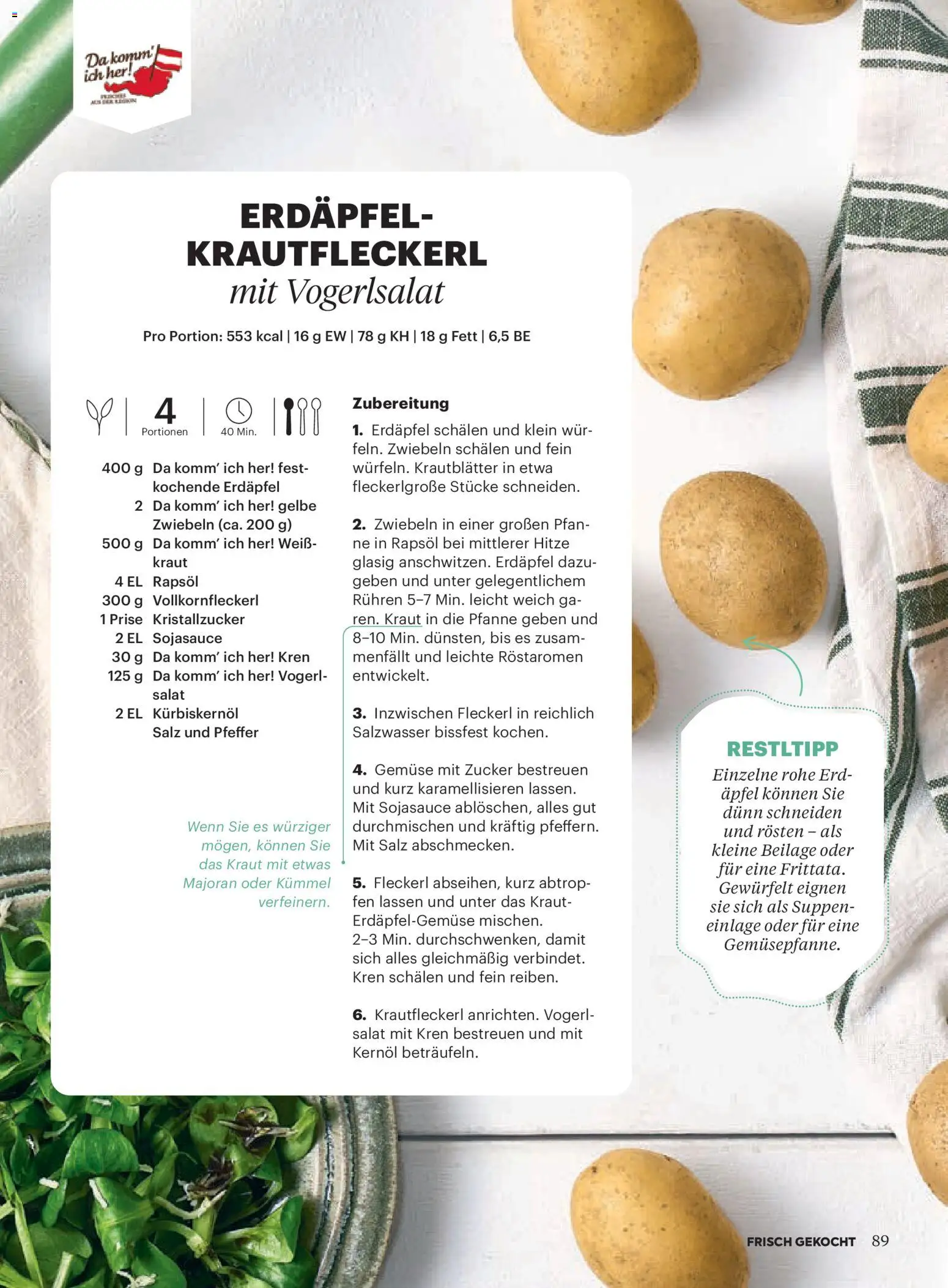 Billa  Frisch Gekocht gültig ab 01.03.2026 | Seite: 87 | Produkte: Salz, Zucker, Pfeffer, Äpfel